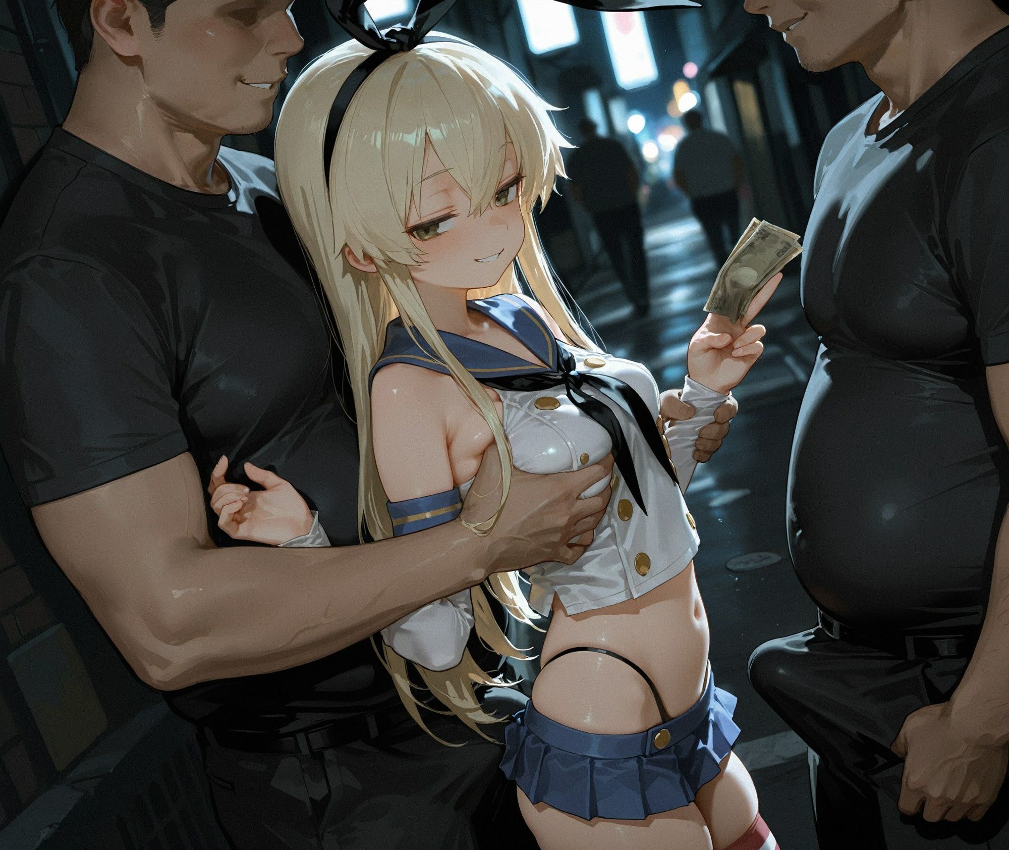 【CG487枚＋動画13本】生意気メス○キ艦○の裏路地パパ活。白濁を垂れ流す雌犬の記録 - サンプル画像 1