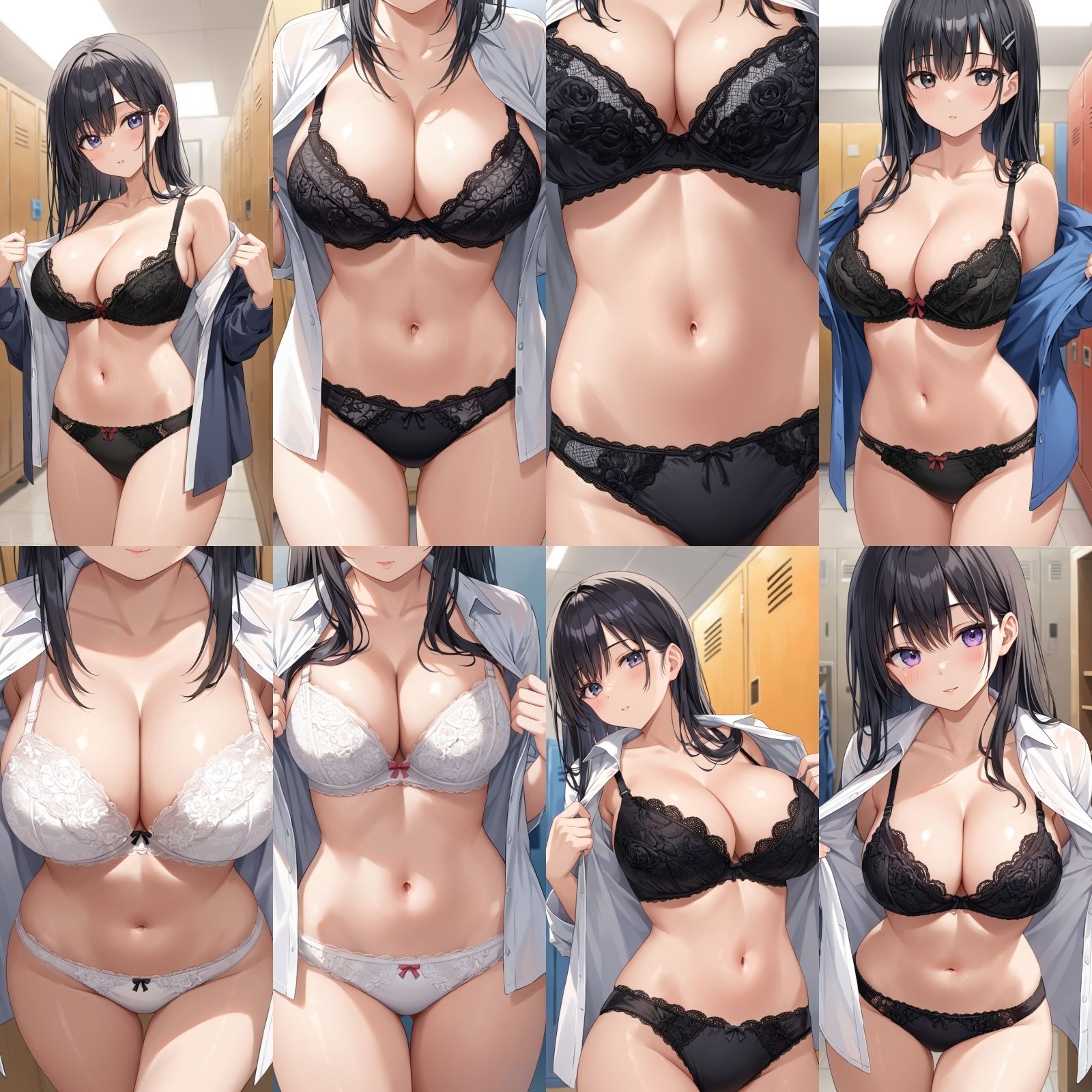 【J〇巨乳盗撮】シャツ脱ぎレース下着【500枚】 - サンプル画像 1