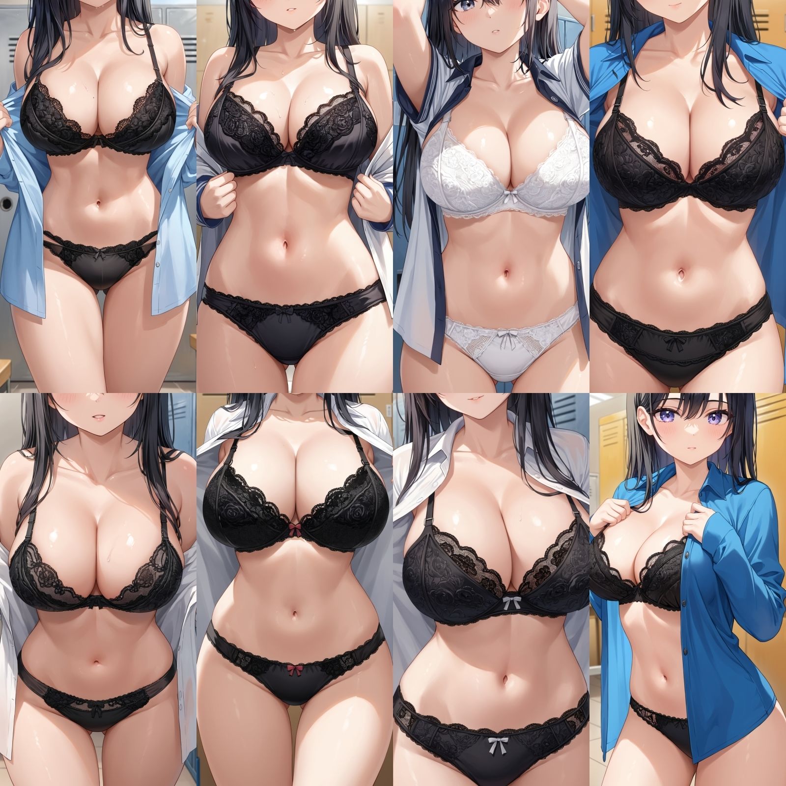 【J〇巨乳盗撮】シャツ脱ぎレース下着【500枚】 - サンプル画像 3