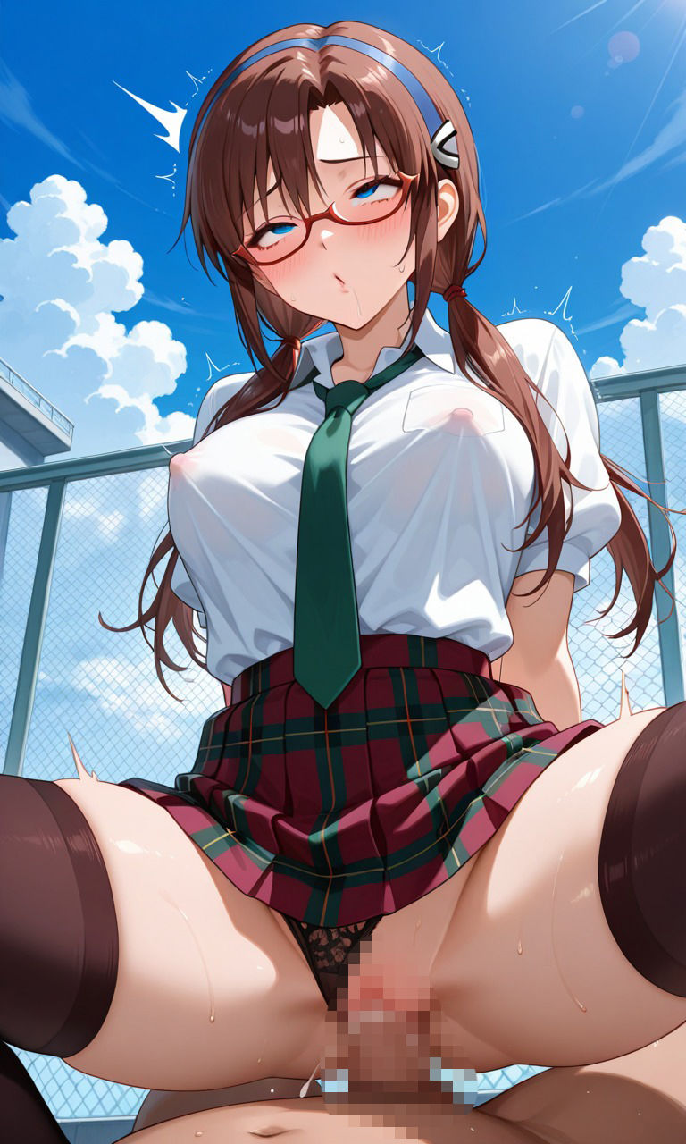 【エヴァンゲリオン】マリ・アスカ・ミサト・レイ（おまけ） 〜 アヘ顔＋搾精CG集 〜｜挑発パンチラ・手コキ足コキ・イマラチオ - サンプル画像 1