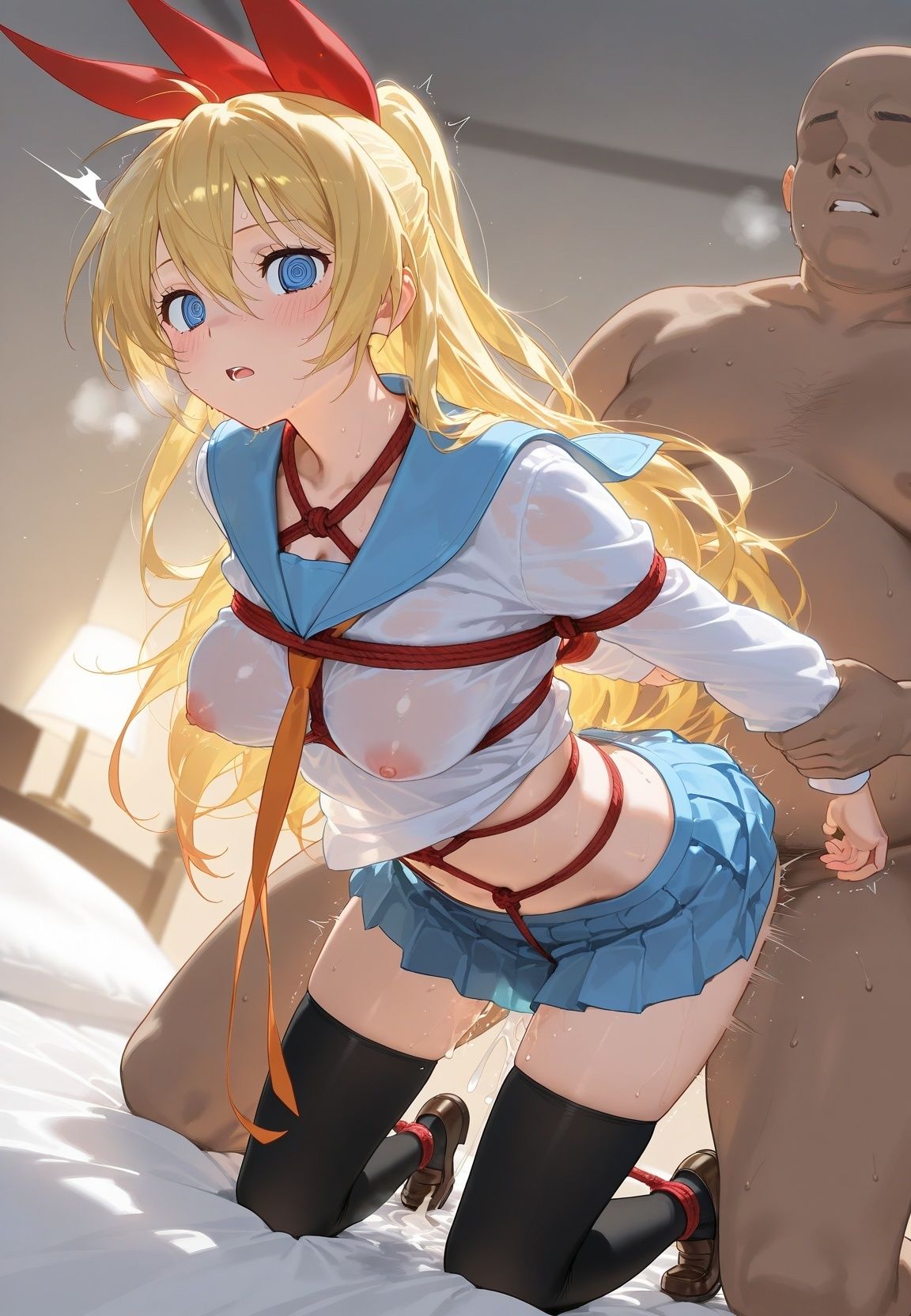 種付けおじさんの言いなり指示待ち系洗脳アプリで拘束固定され強●中出し調教されて完堕ち ニ〇コイ - サンプル画像 5