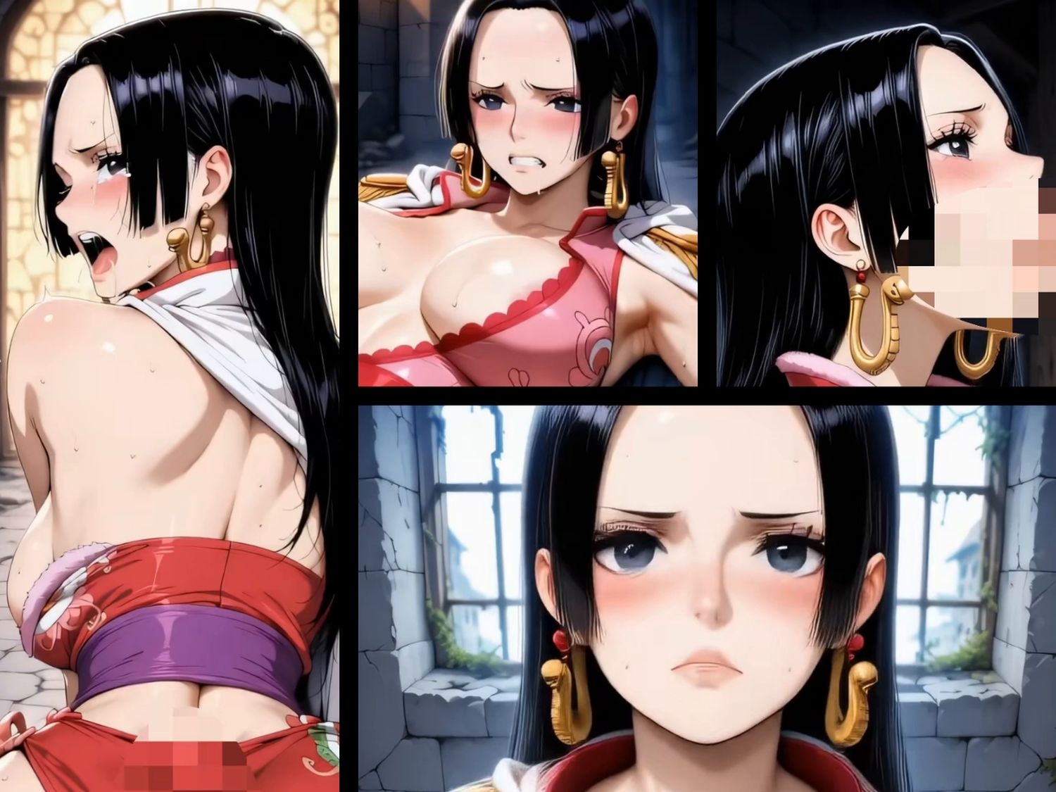 乱れ咲き海賊女帝 〜ナミ・ロビン・ハンコック・ウタ・ビビの秘蜜航海〜  【動画＆イラストセット】 - サンプル画像 4