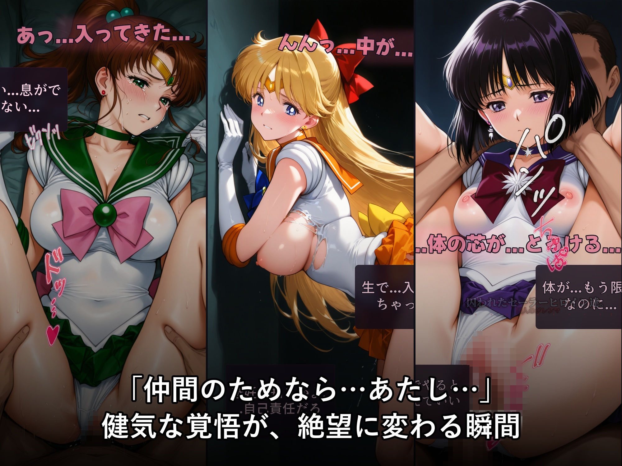 囚われたセーラーヒロイン達。囚人のジレンマ  「仲間を救うには、自分の体を差し出すしかなかった――」 - サンプル画像 3