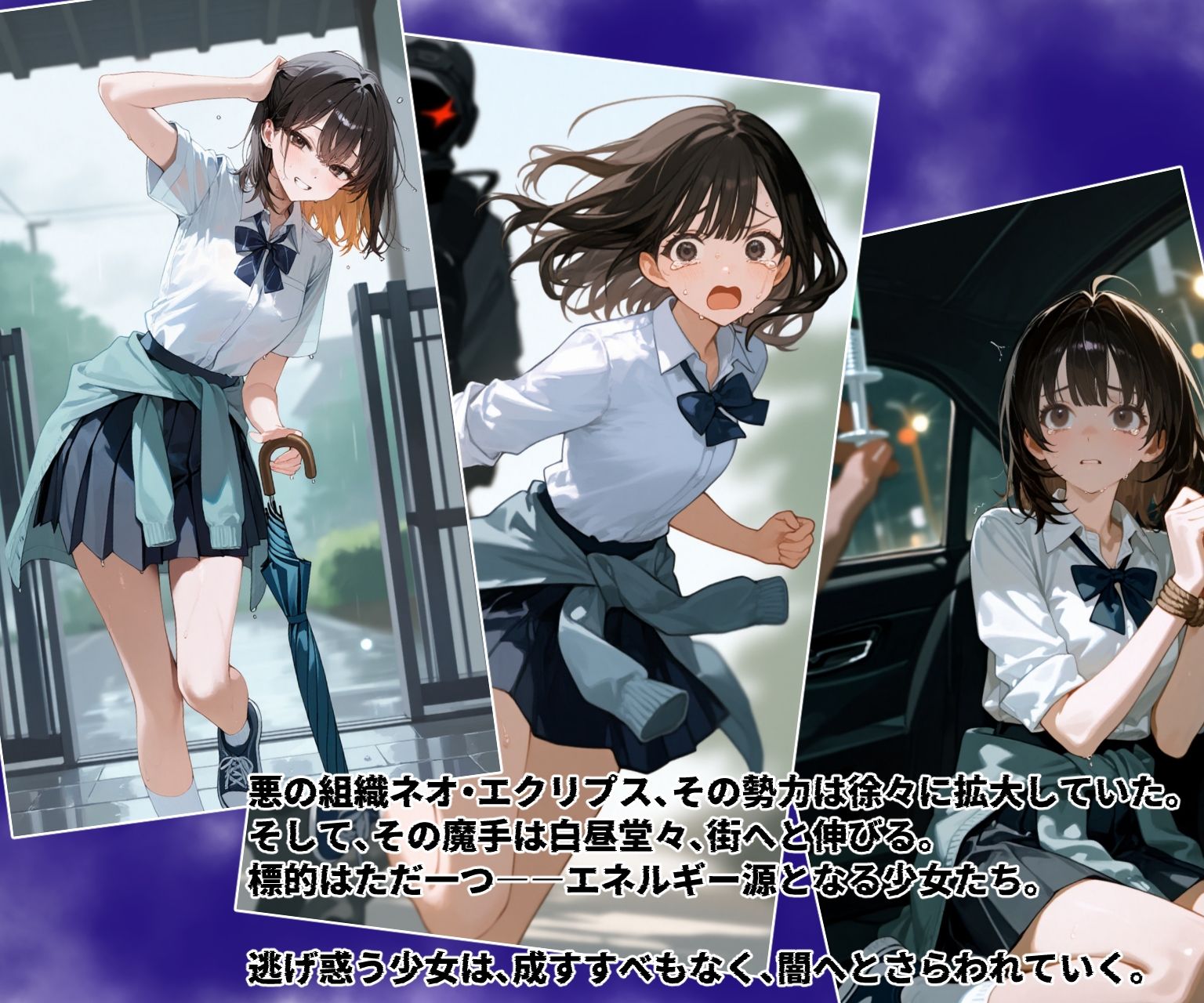 触手ノ生贄 -逃げ惑う少女達は拉致され、絶望の凌●連鎖に堕ちる- - サンプル画像 1