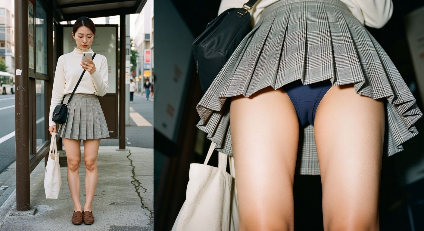 【素人スマホ生写真】無防備な日常のハプニング！ 逆撮り視点コレクション 2【AI生成】 - サンプル画像 2