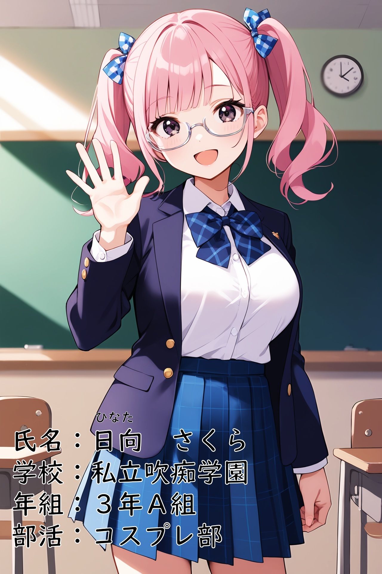 私立吹痴学園性活日記 -桃髪メガネちゃん フェラチオ編- - サンプル画像 3