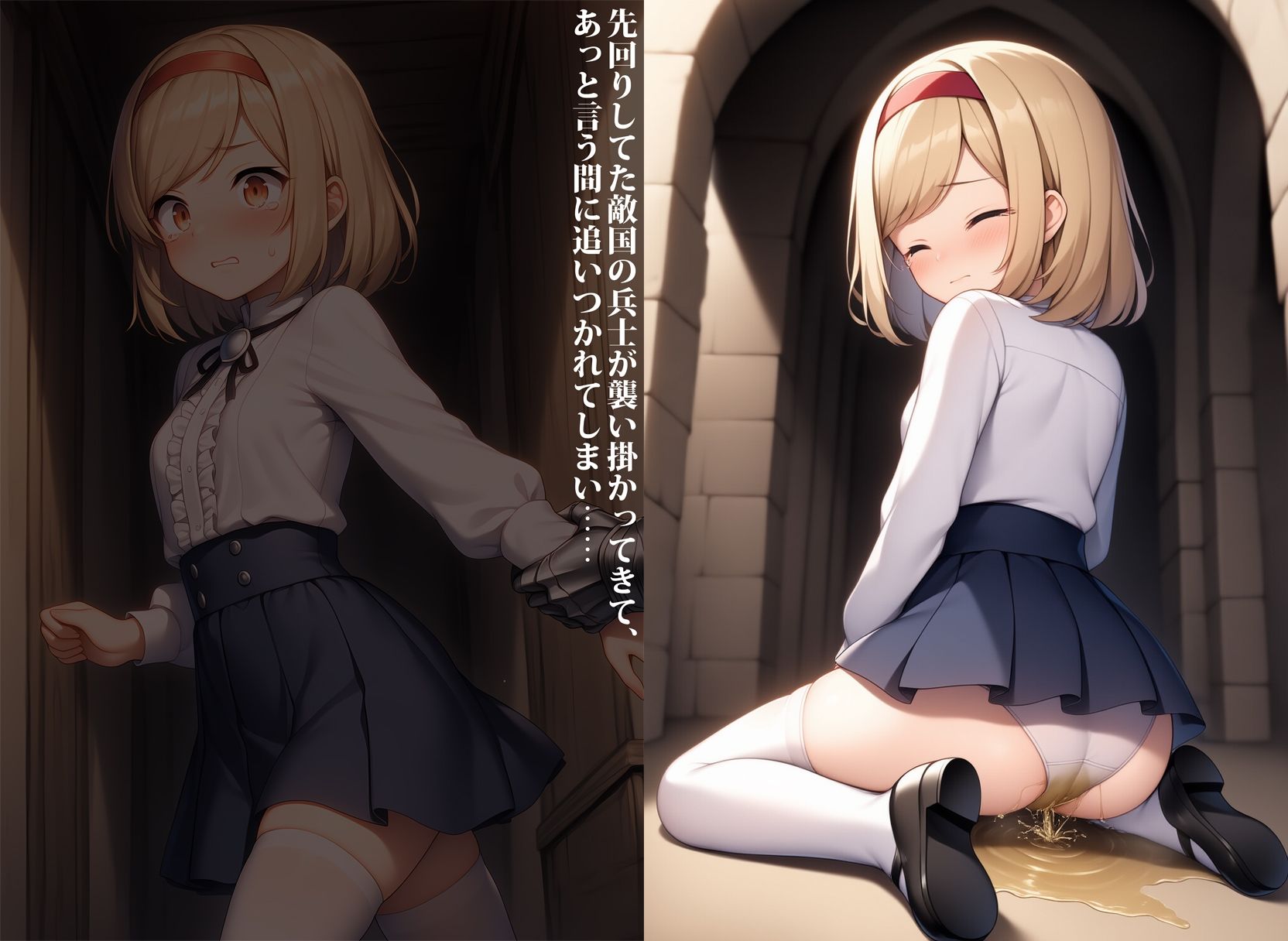 敗戦国の姫君と女騎士、屈辱のスカトロ拷問 - サンプル画像 1