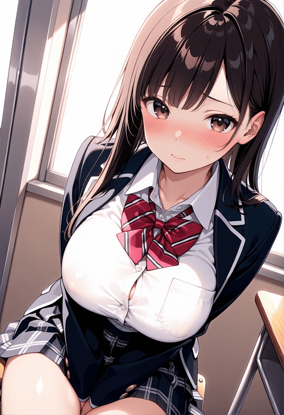 清楚巨乳女子校生を種付け完堕ち 〜黒髪JKの汗だく中出し孕ませ記録〜 - サンプル画像 1