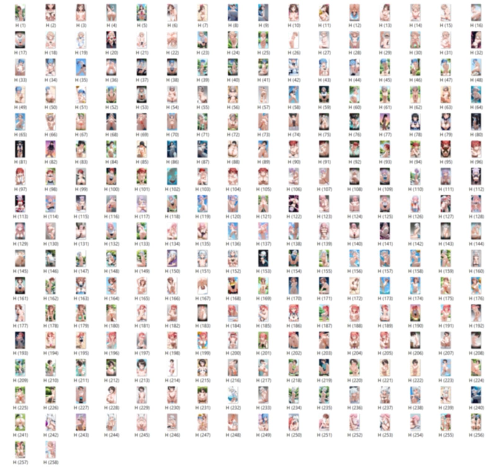 【女性のみ】13キャラ イラスト集 （500枚） - サンプル画像 2