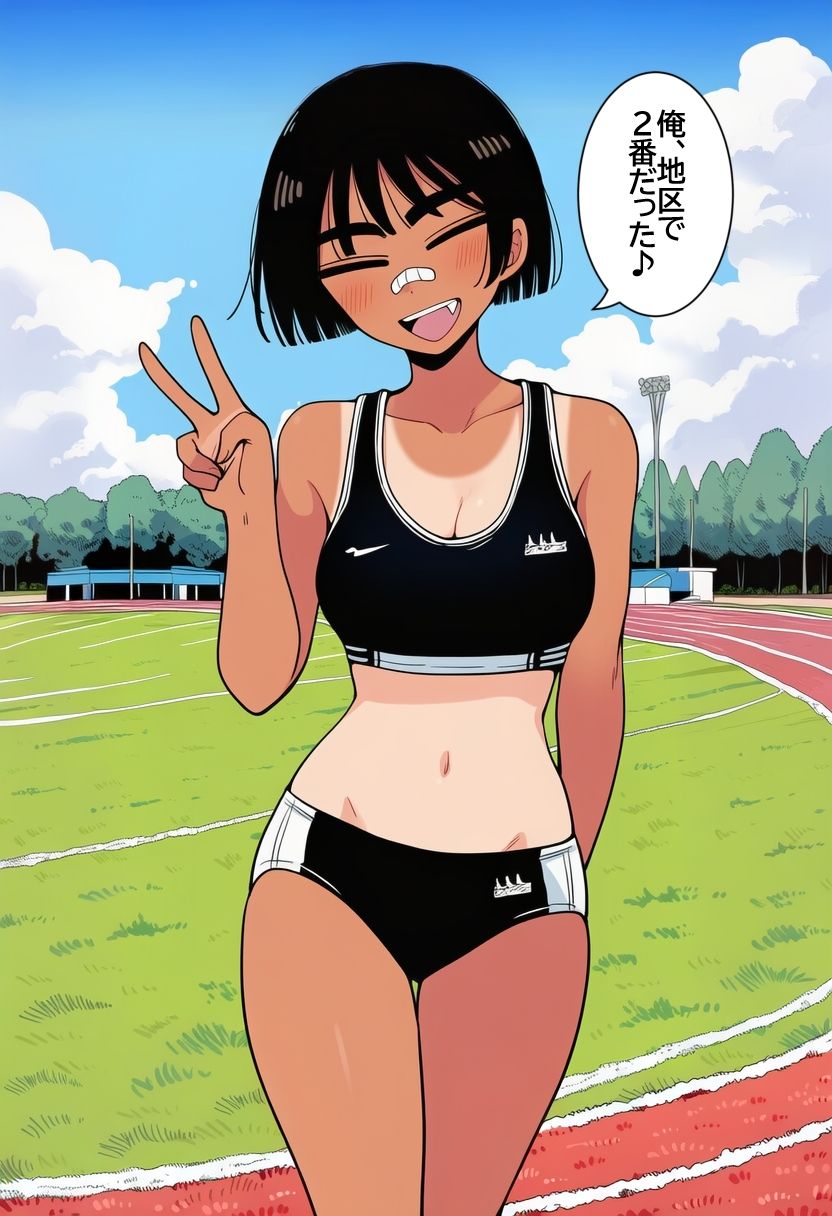 ボーイッシュ褐色陸上女子に無責任中出ししまくって孕ませるまで。 - サンプル画像 3