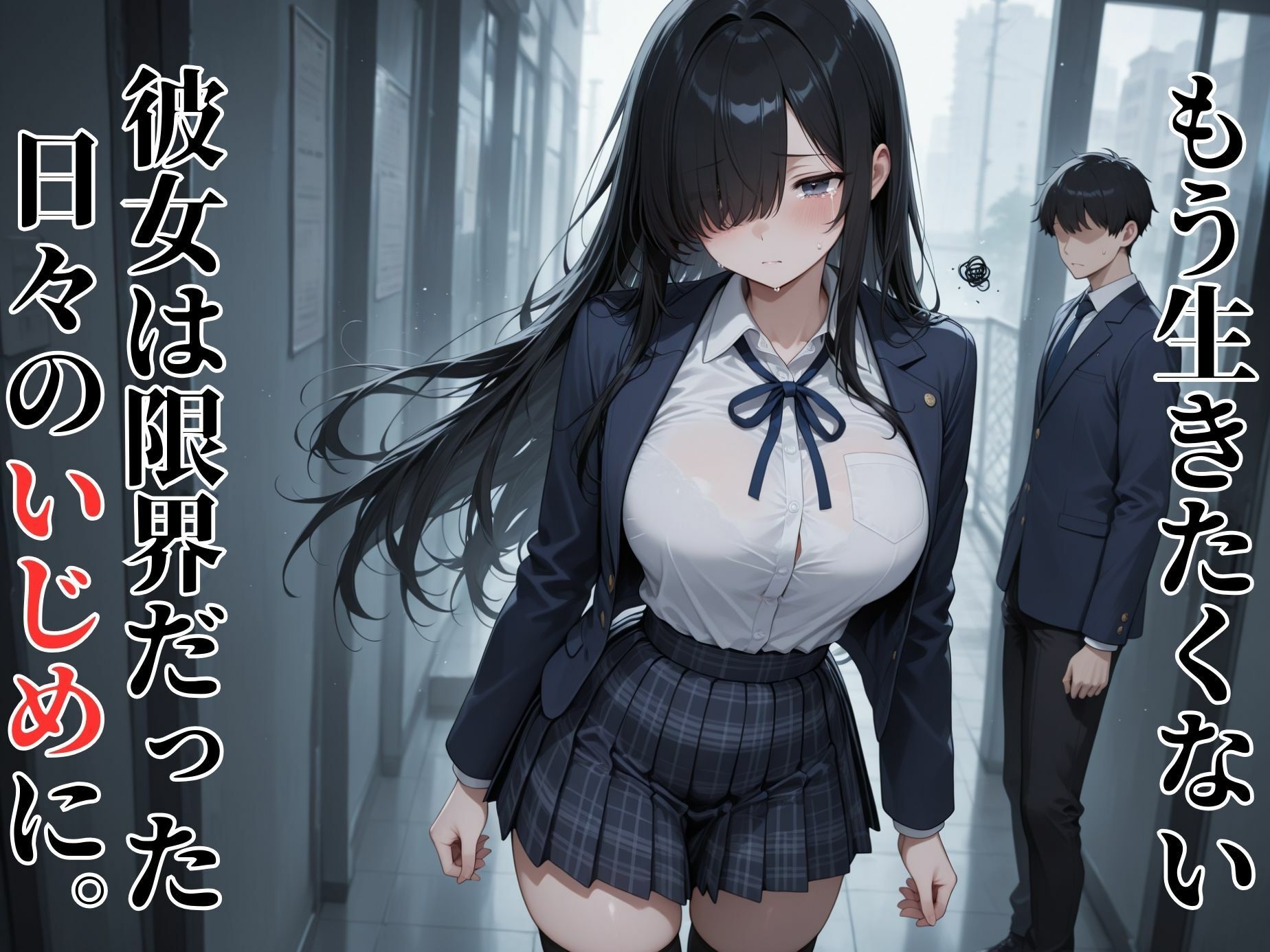 死ぬ前にヤらせて。自●直前の女子校生にえっちを懇願する童貞男子 - サンプル画像 1