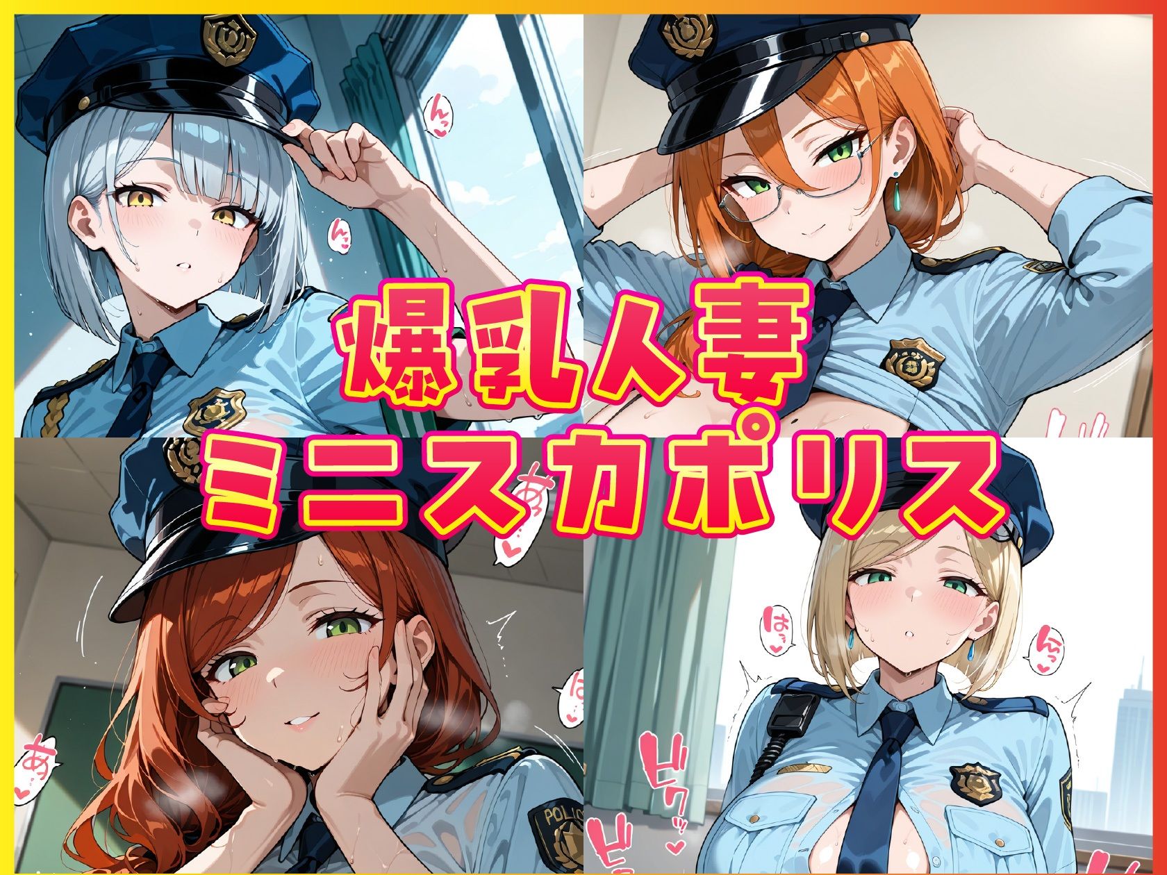 爆乳人妻へそ出しミニスカポリス - サンプル画像 1