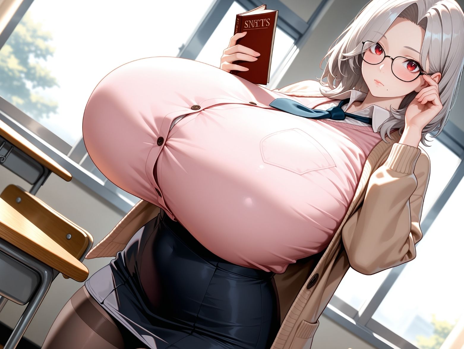 巨乳しか入れない元女学園に男は俺一人！中出し子作りされる爆乳教師セックス集 - サンプル画像 9