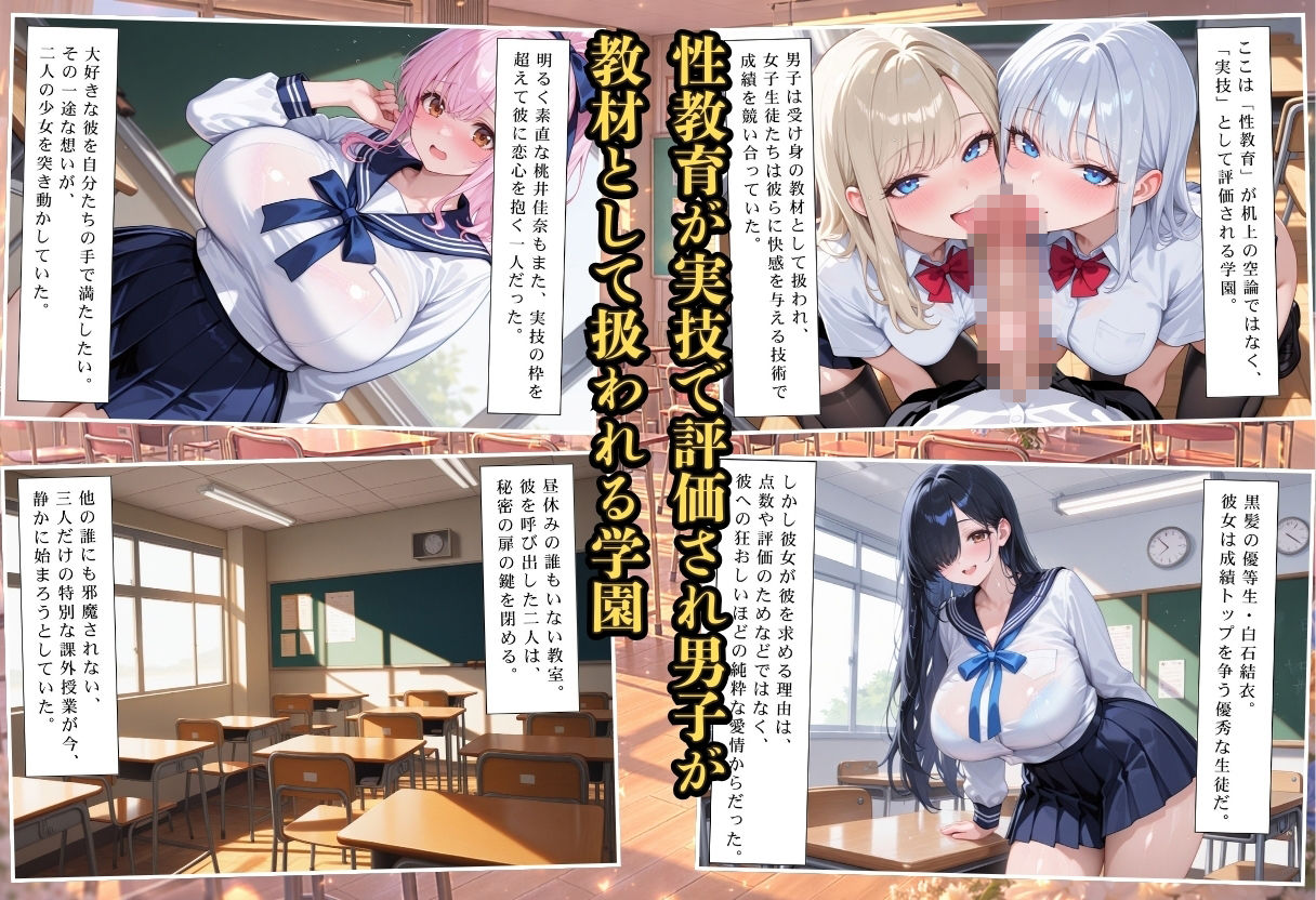 成績はセックス次第！性技で評価される性教育学園〜優等生と甘えん坊の純愛編〜 - サンプル画像 1