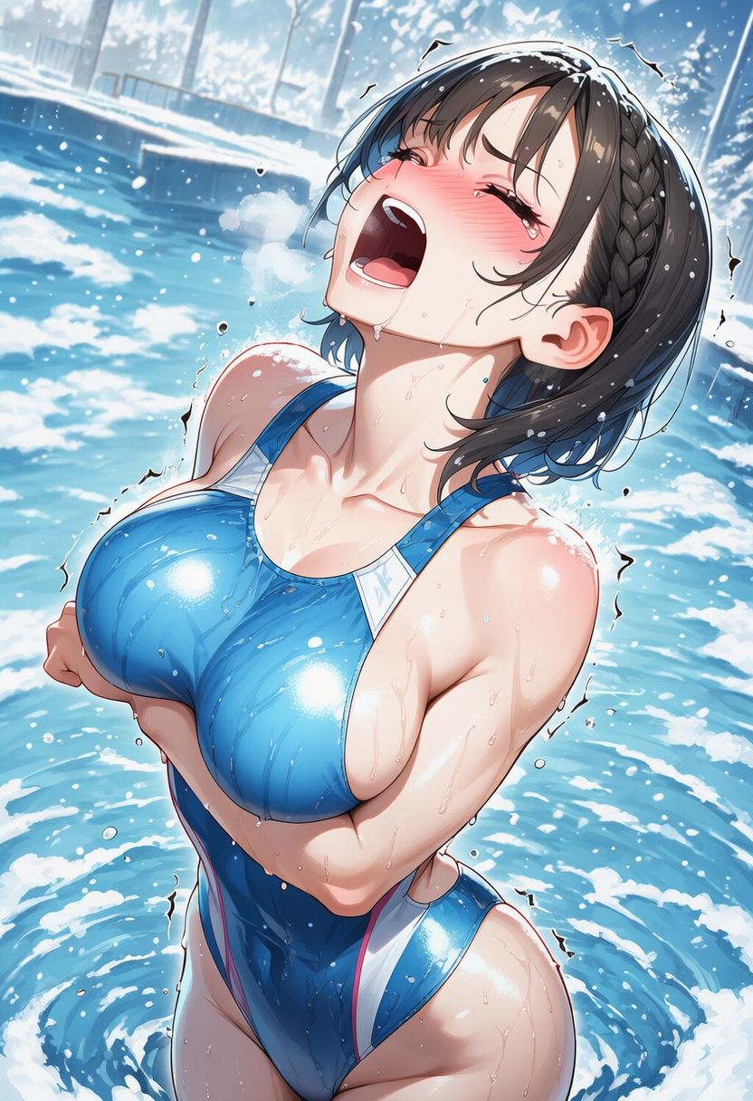 真冬の寒中水泳 〜ハイレグ少女の試練〜 - サンプル画像 6