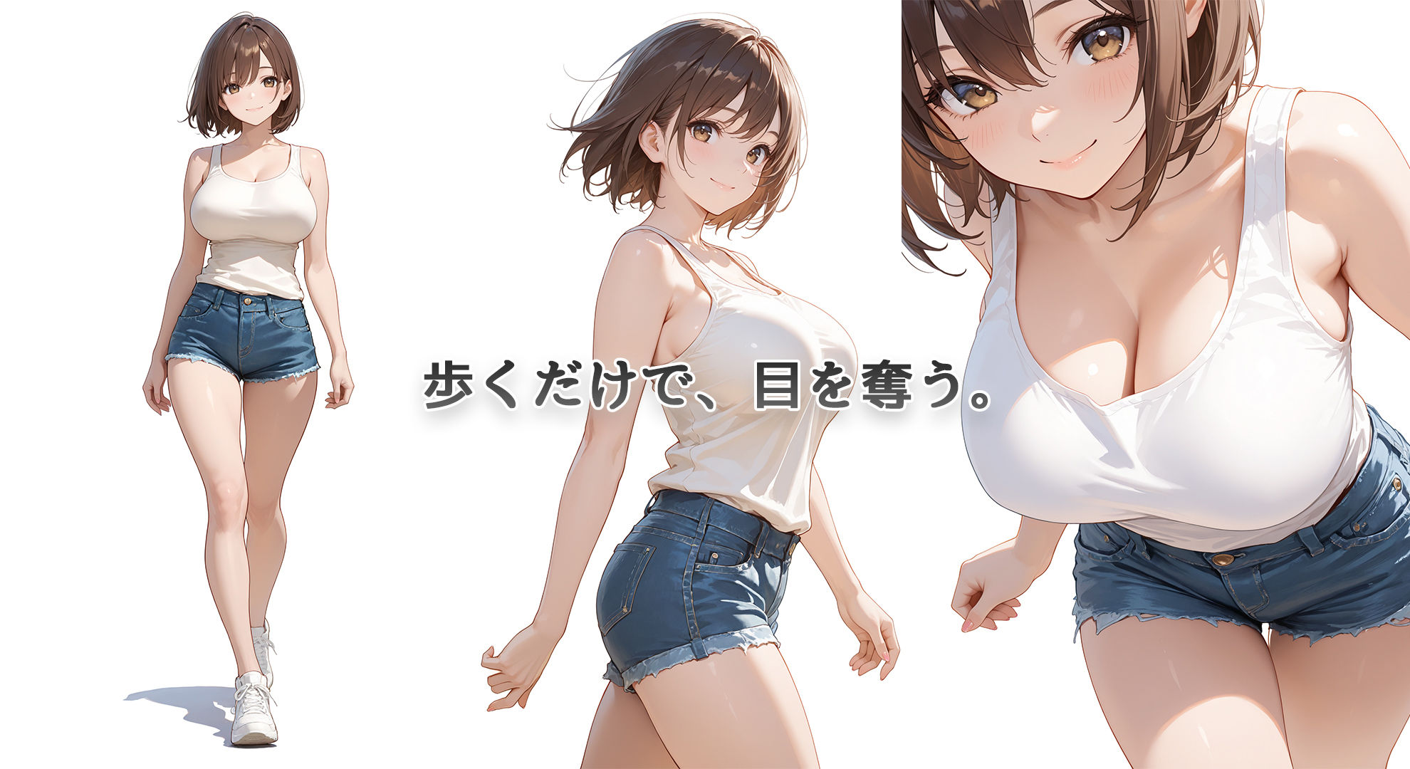 歩くだけで目を奪う、乳揺れ鑑賞3本セット - サンプル画像 1