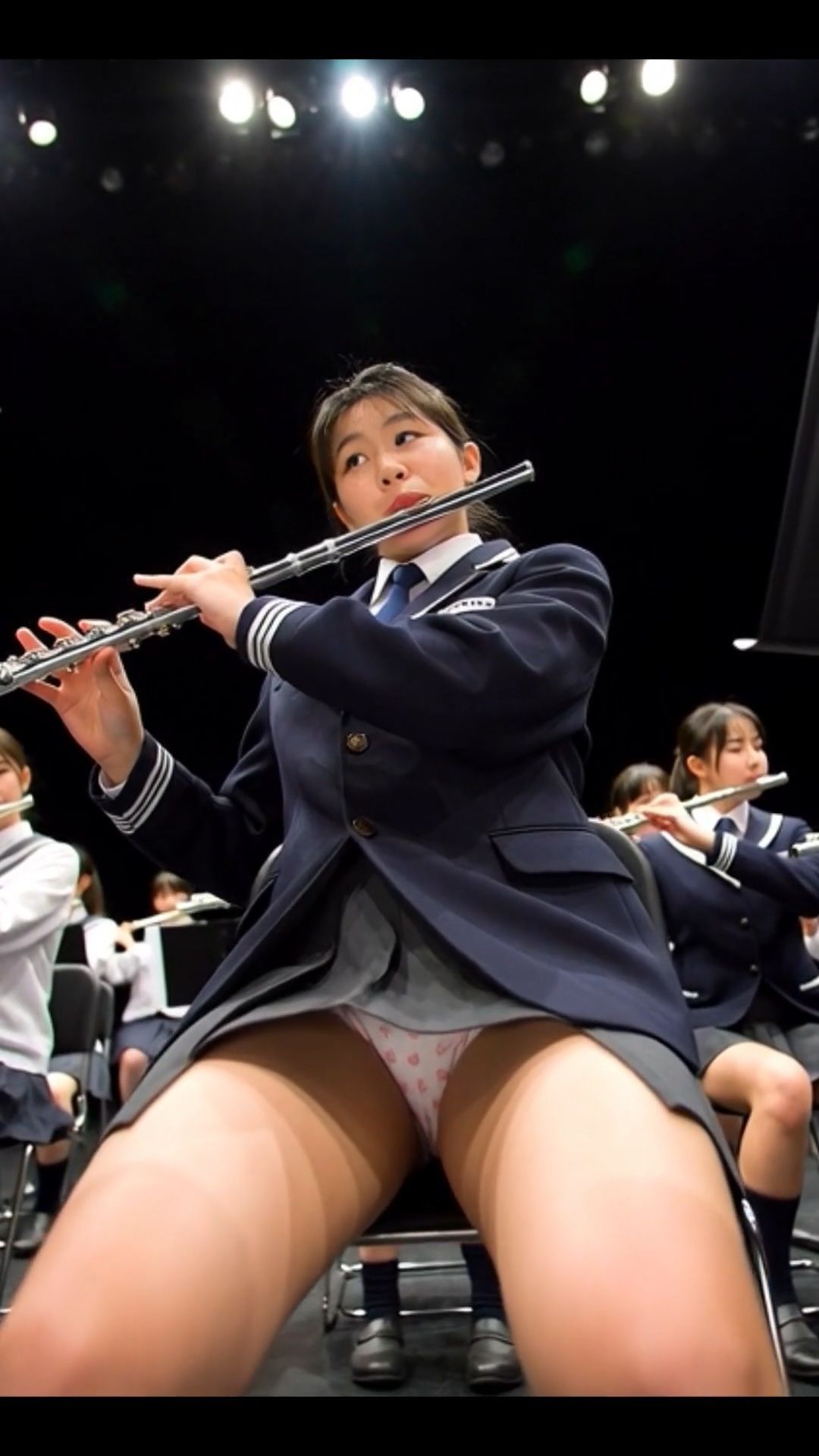 JK ローアングルカメラ 盗撮 パンチラ 逆さ撮り 階段 ブラチラ 女子学生 制服 かわいい - サンプル画像 5