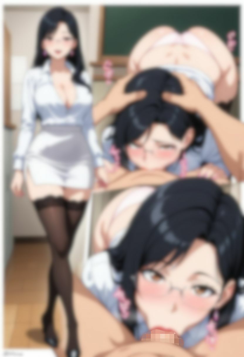 色白女教師のパンティ×ニーソックス。エッチ付き。 - サンプル画像 1