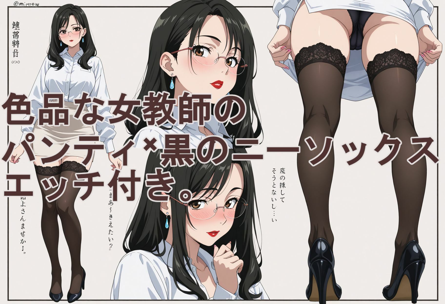 色白女教師のパンティ×ニーソックス。エッチ付き。 - サンプル画像 3