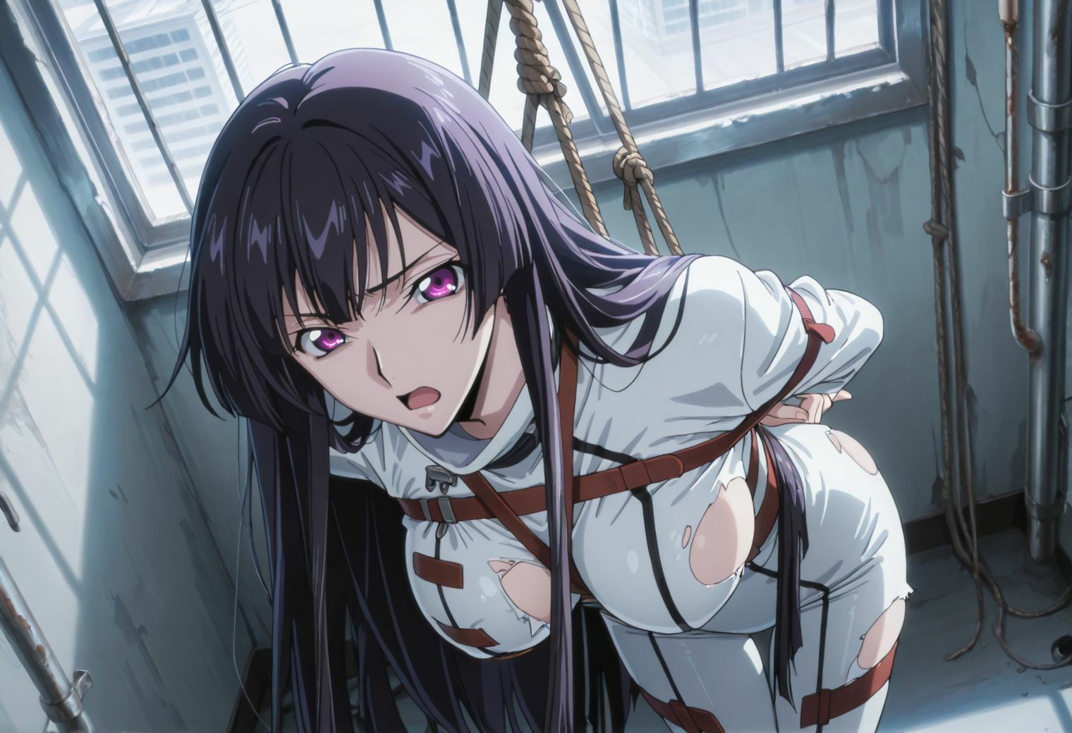 廃ビルに響く喘ぎ声。皇女サク〇と生ハメセックス - サンプル画像 1