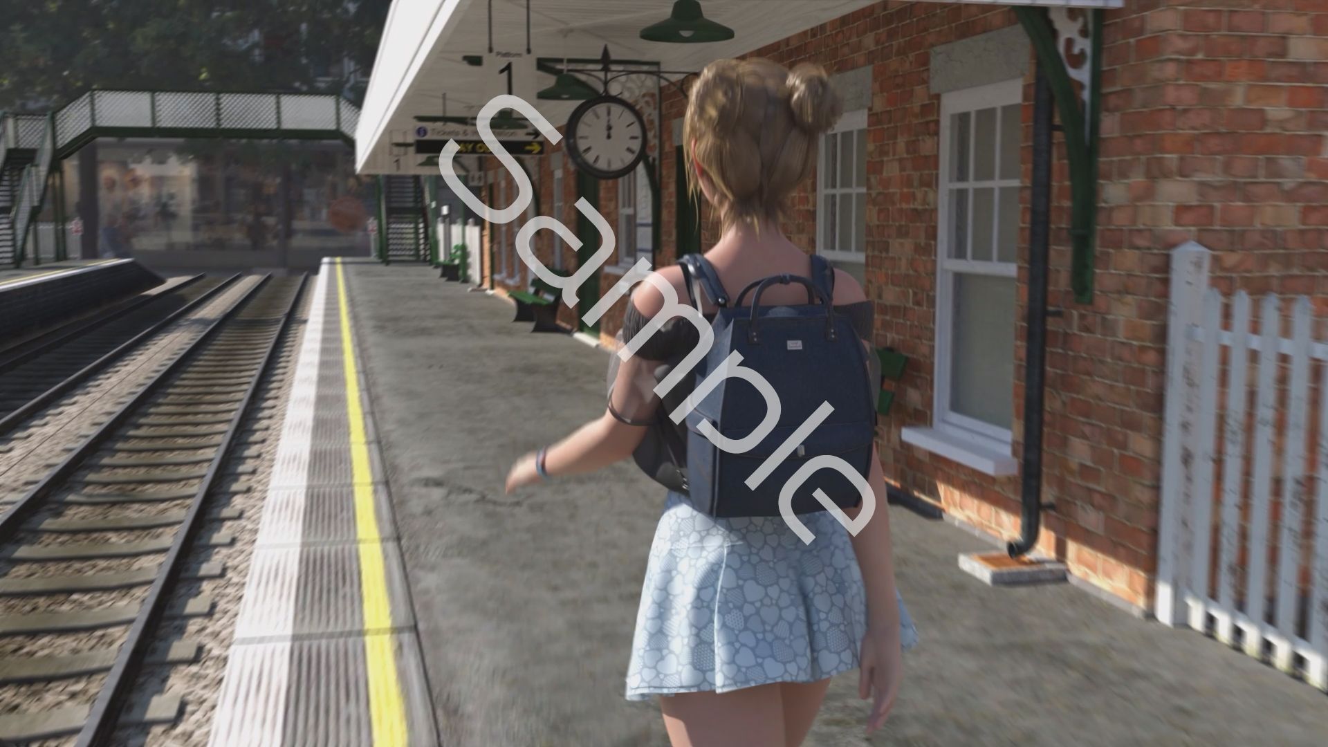 一ノ瀬廻里・私服登校日の通学途中の駅の階段でスカート内逆さ撮り盗撮の被害に遭う:PV07（シルキーな薄紫色のフルバックパンティ） - サンプル画像 9