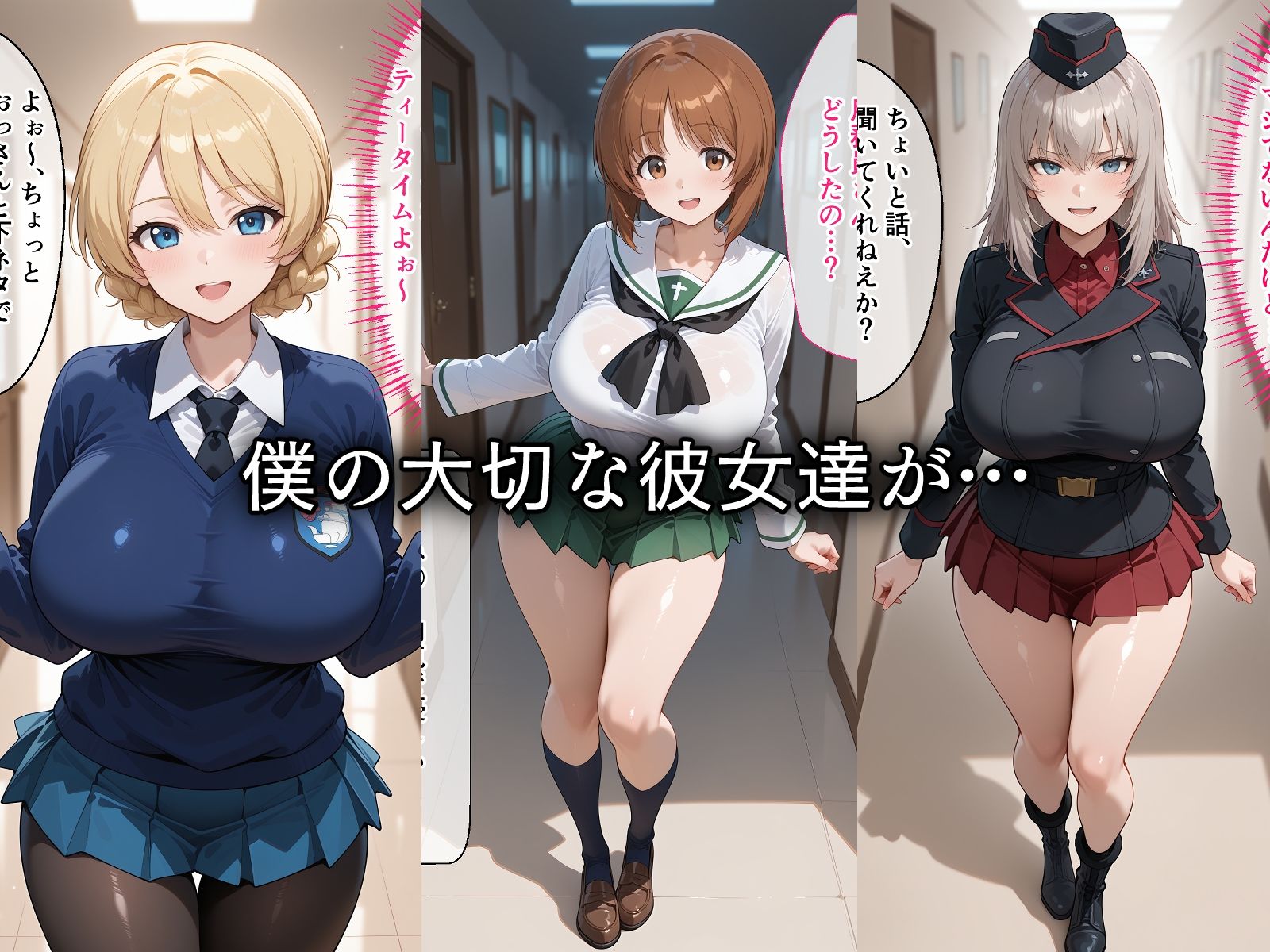 寝取られた巨乳美少女たち〜催〇アプリで種付け完了 - サンプル画像 1