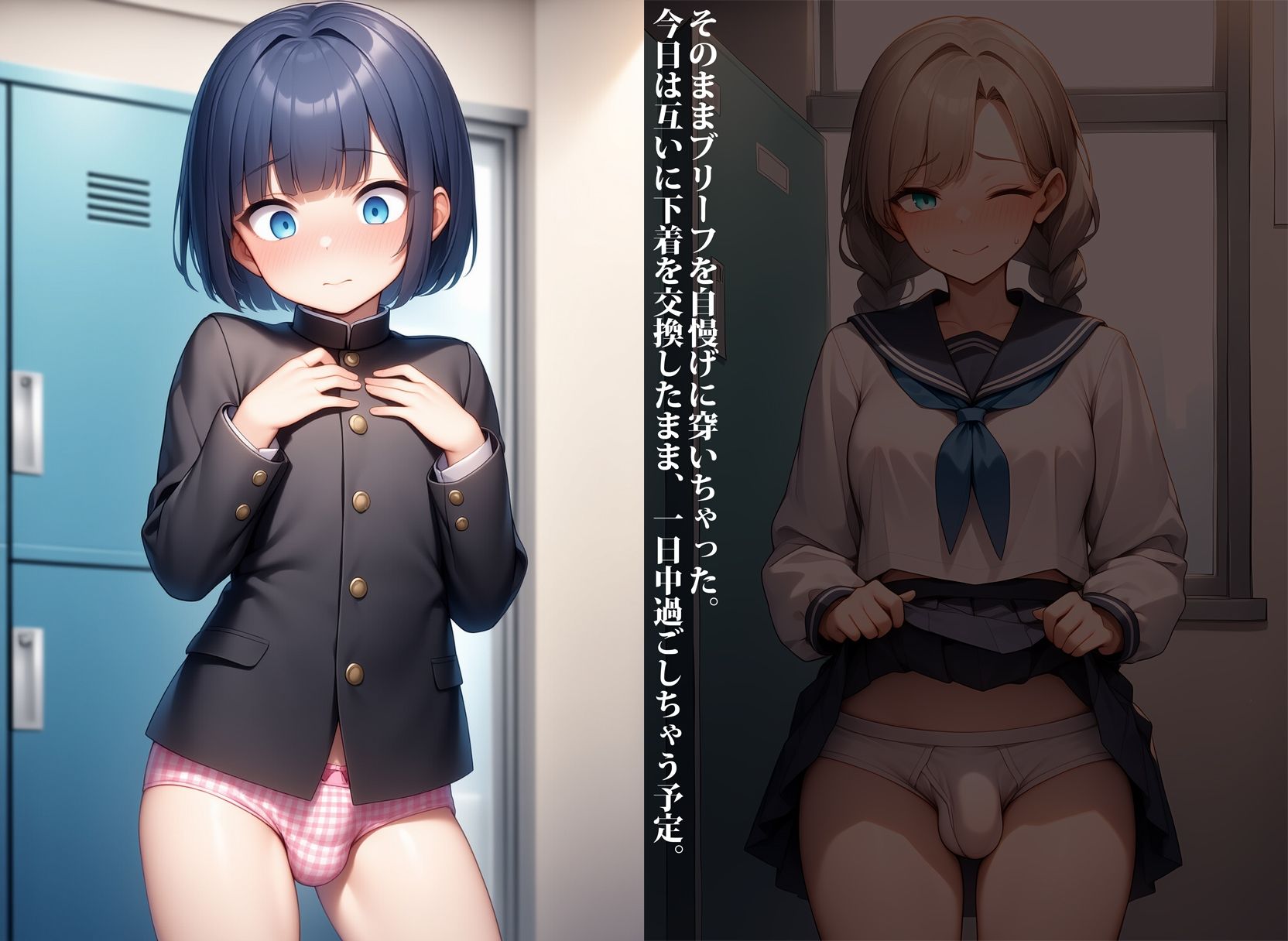 フタナリの恋人に迫られて精液もオシッコも漏らしちゃう男の娘 - サンプル画像 6