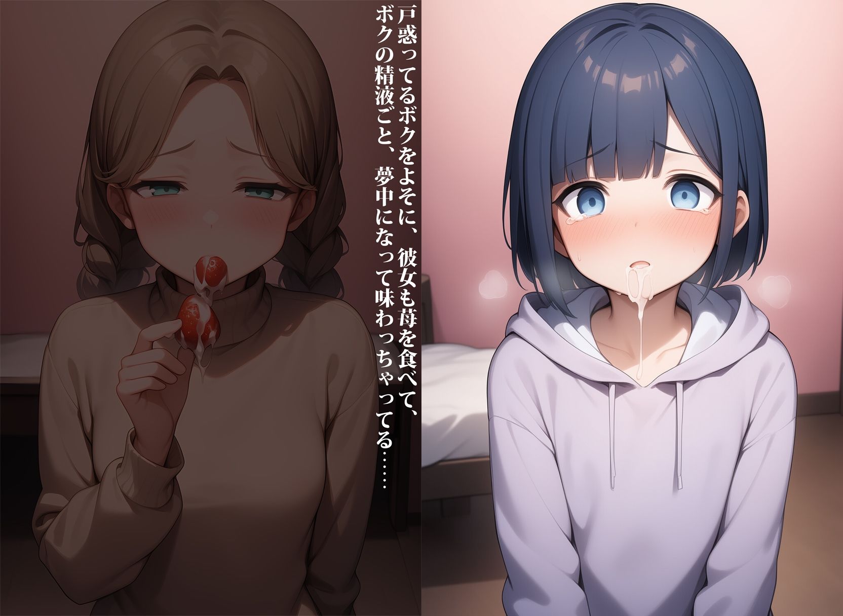 フタナリの恋人に迫られて精液もオシッコも漏らしちゃう男の娘 - サンプル画像 9
