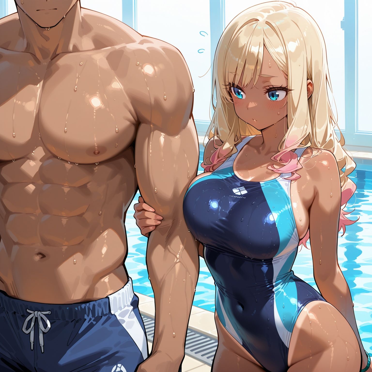 性春学園〜No.3黒ギャルスク水〜コーチに溺れる濡れ透け着衣ハメH - サンプル画像 1