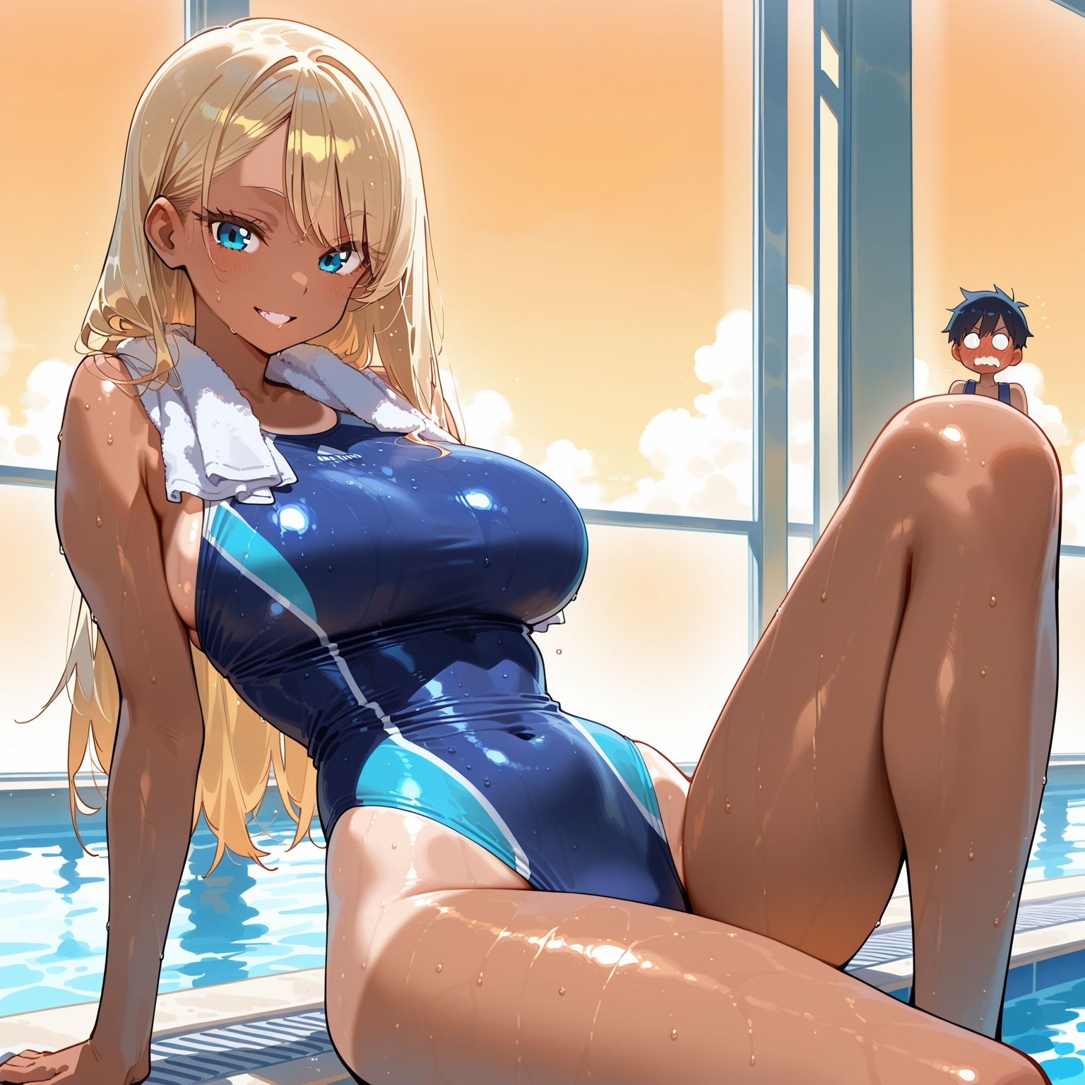 性春学園〜No.3黒ギャルスク水〜コーチに溺れる濡れ透け着衣ハメH - サンプル画像 2