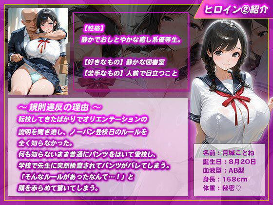 【ノーパン学園】クラスの優等生が校則違反でキモ男に性指導されてメス堕ちした話 - サンプル画像 4