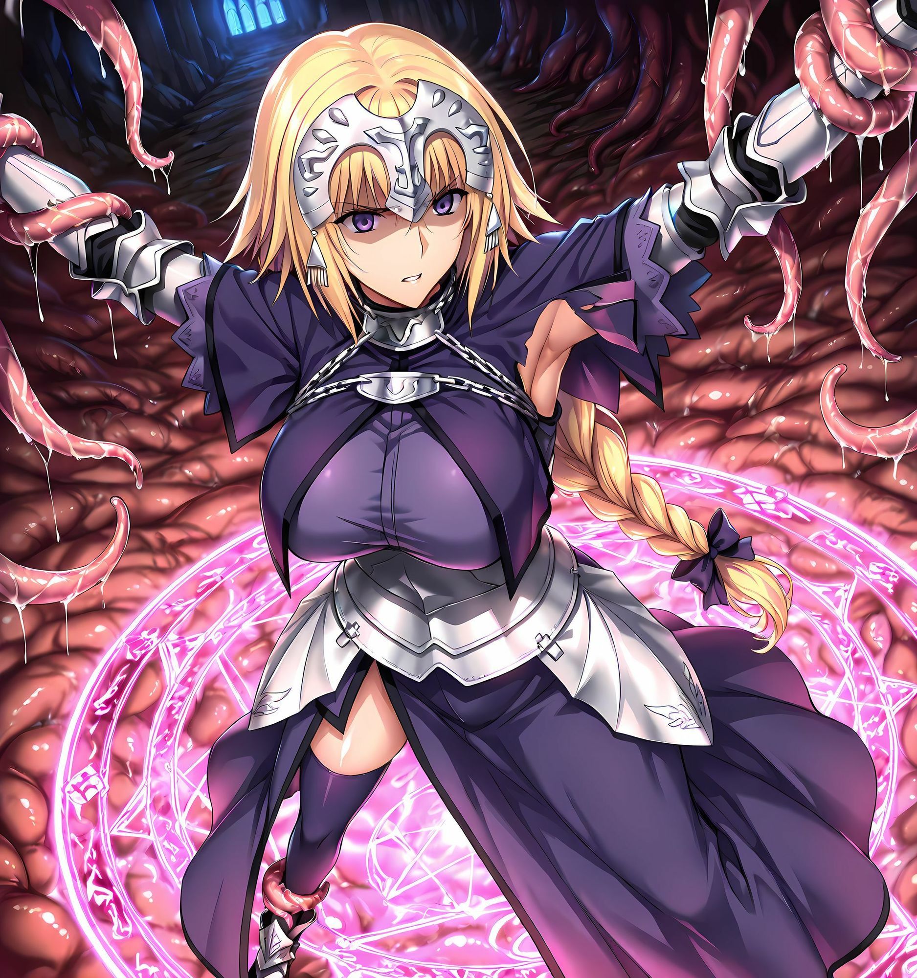 ジャンヌ洗脳丸呑み悪堕ち〜淫魔化ドスケベ交尾〜 - サンプル画像 3