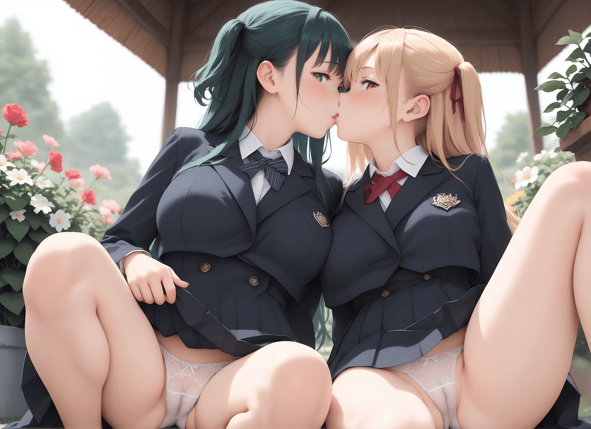 見上げたおキツネパンツ・見上げた制服百合パンツ・見上げた冬のマフラー制服生足パンツ - サンプル画像 2