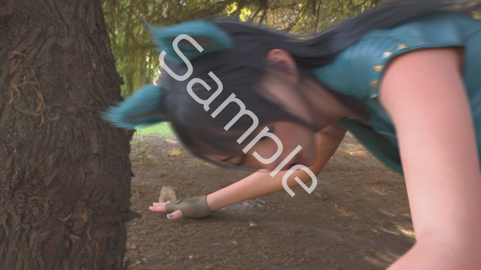 【△100】沙耶が主人公のMMORPG『編隊コレクション:Re』ゲーム動画（Vol.02:ゾンビの集団によるレ○プ被害に遭ってしまう:バック） - サンプル画像 1