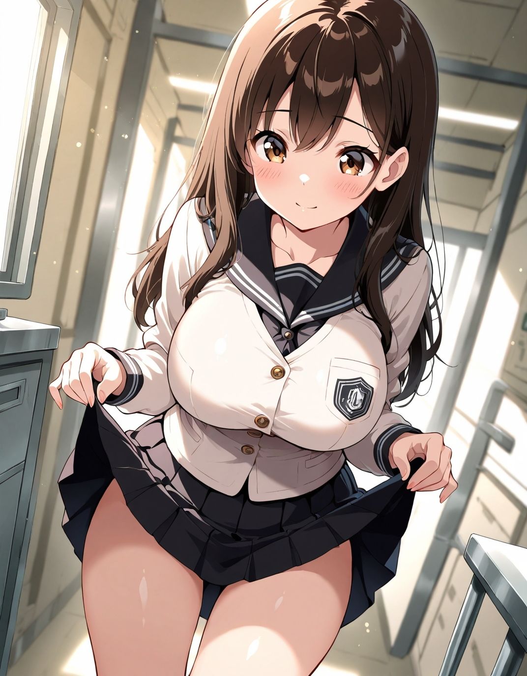 大人しめな巨乳ちゃんの中出し願望 - サンプル画像 1