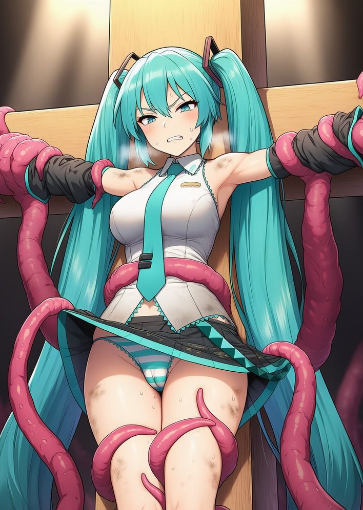 初●ミク vs ぬるぬる触手 - サンプル画像 4