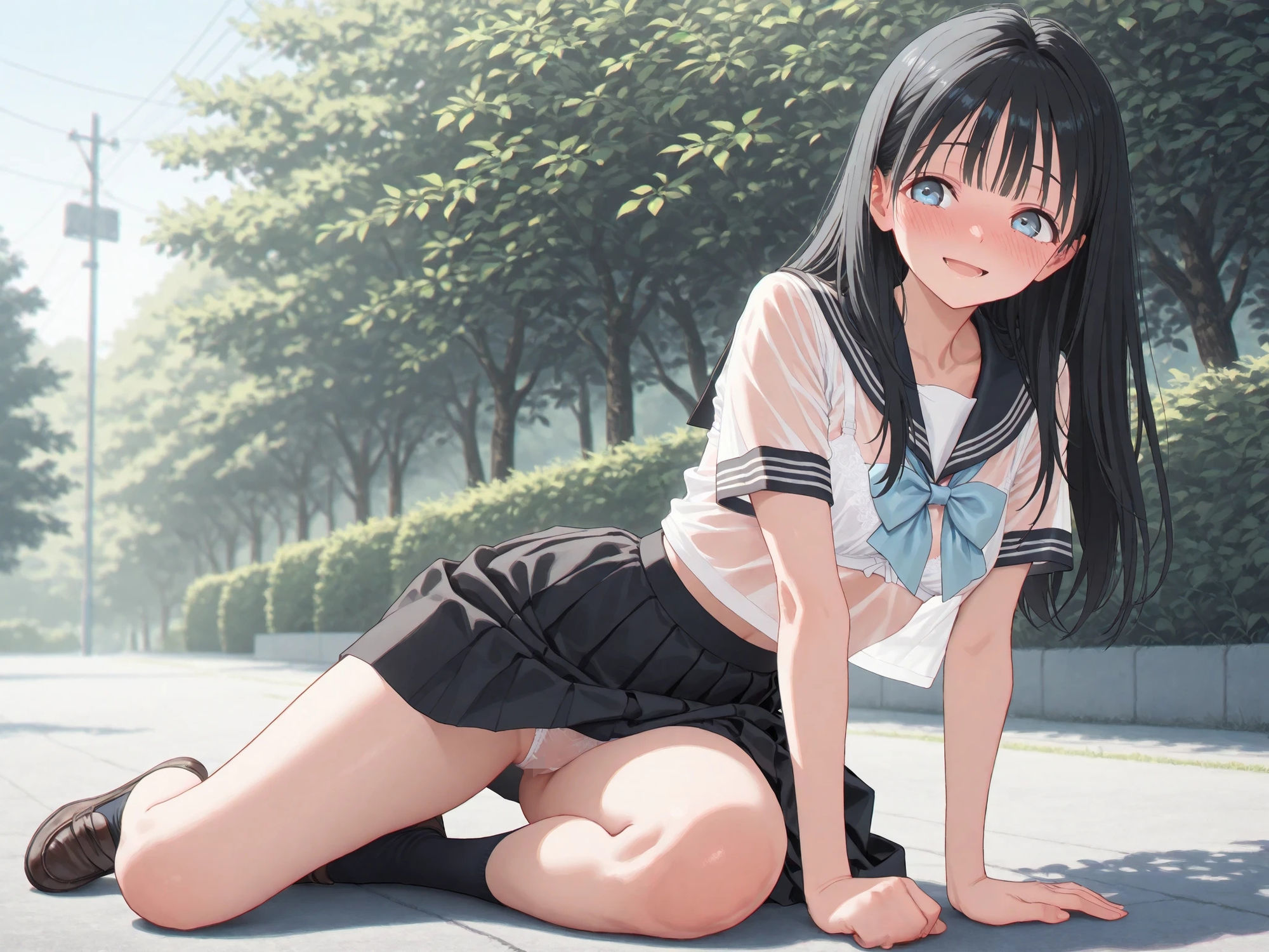 AIイラストCG集128  明〇ちゃんのセーラー服  明〇小路 - サンプル画像 2