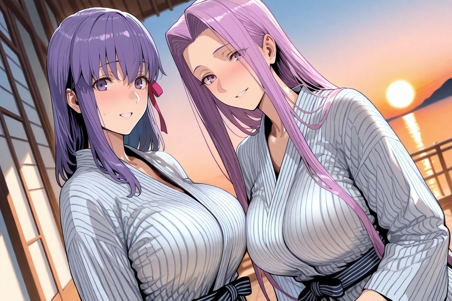 間○桜＆メ○ューサin温泉 - サンプル画像 1