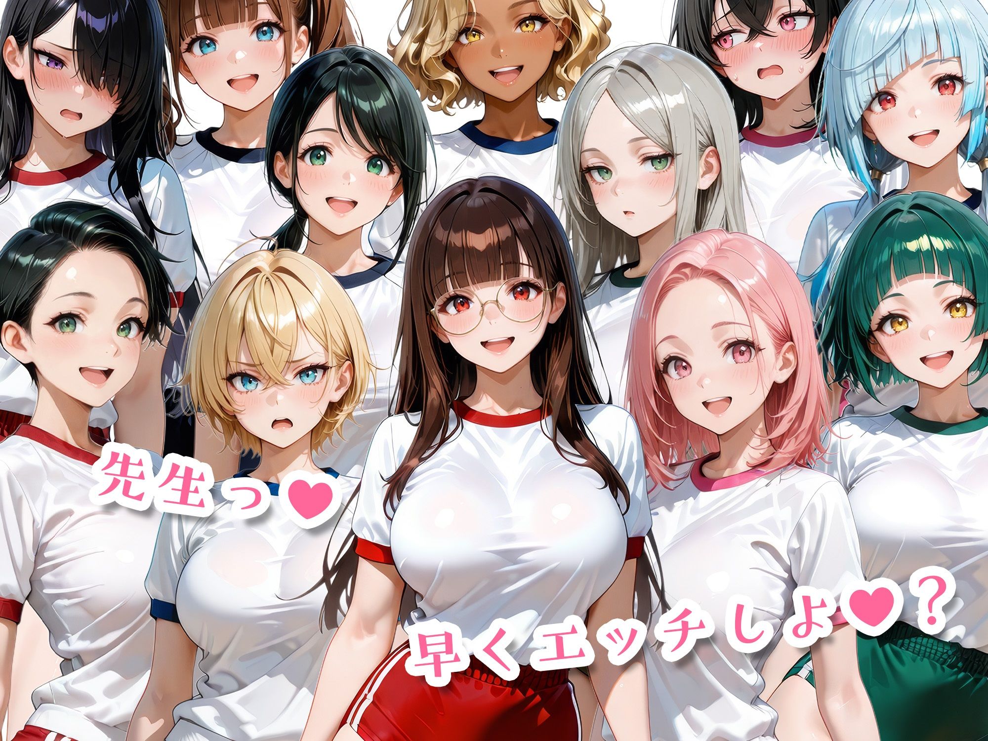 12人のブルマ体操服JKと毎日セックスしまくりな体育教師 - サンプル画像 10