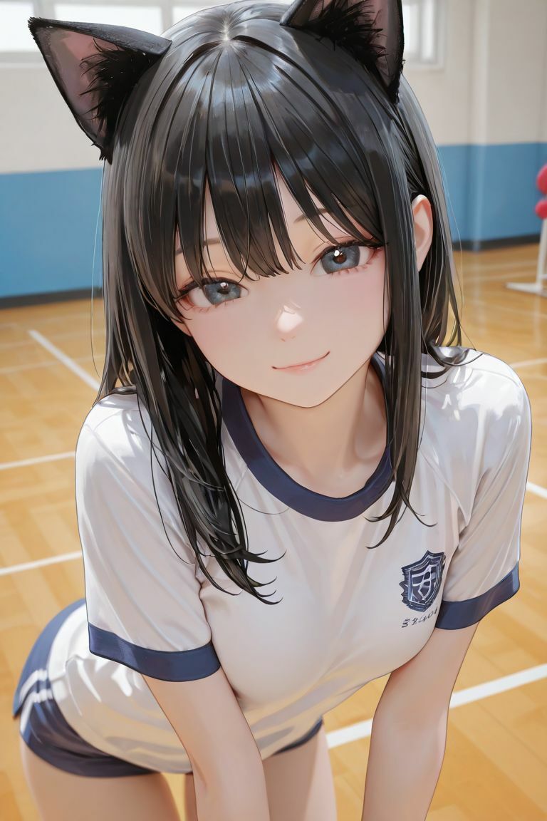 猫耳JKと体育館で - サンプル画像 1