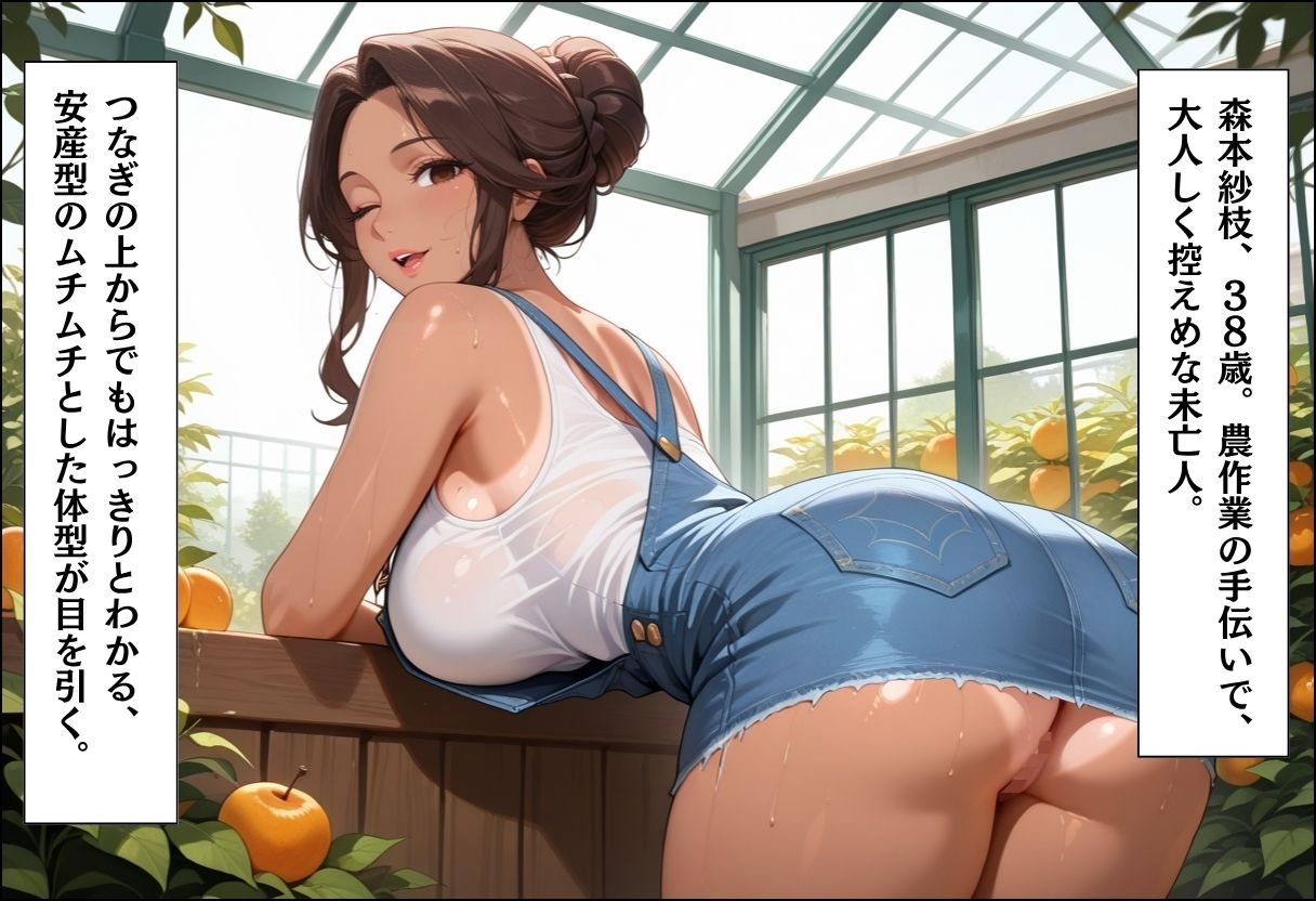引っ越してきた田舎町がムチムチ熟女だらけだった話 〜農作業着の熟女たちとビニールハウス密室種付け編〜 - サンプル画像 5