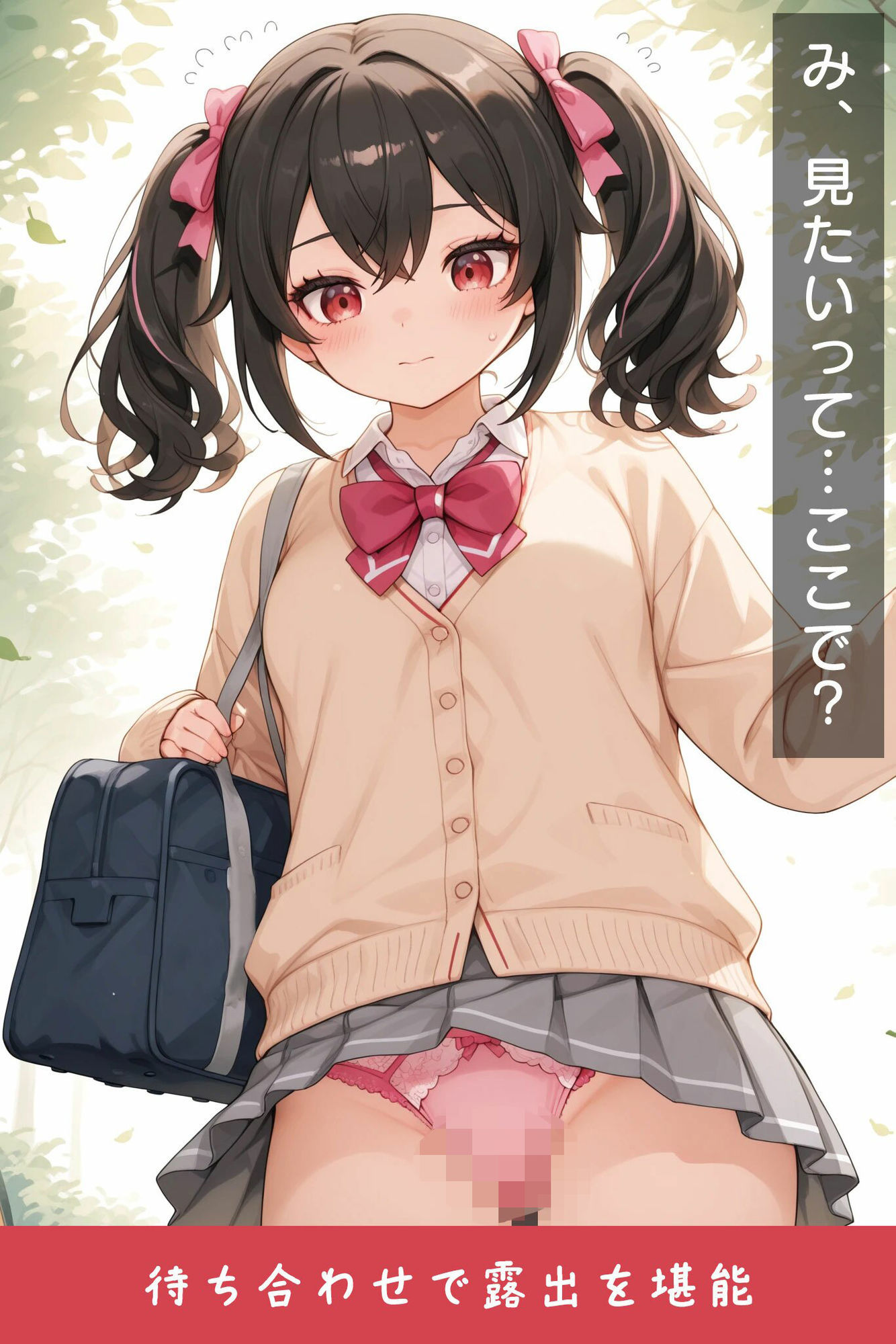 黒髪ツインテちゃんと誘惑下着  〜屋外ラブハメH〜 - サンプル画像 1