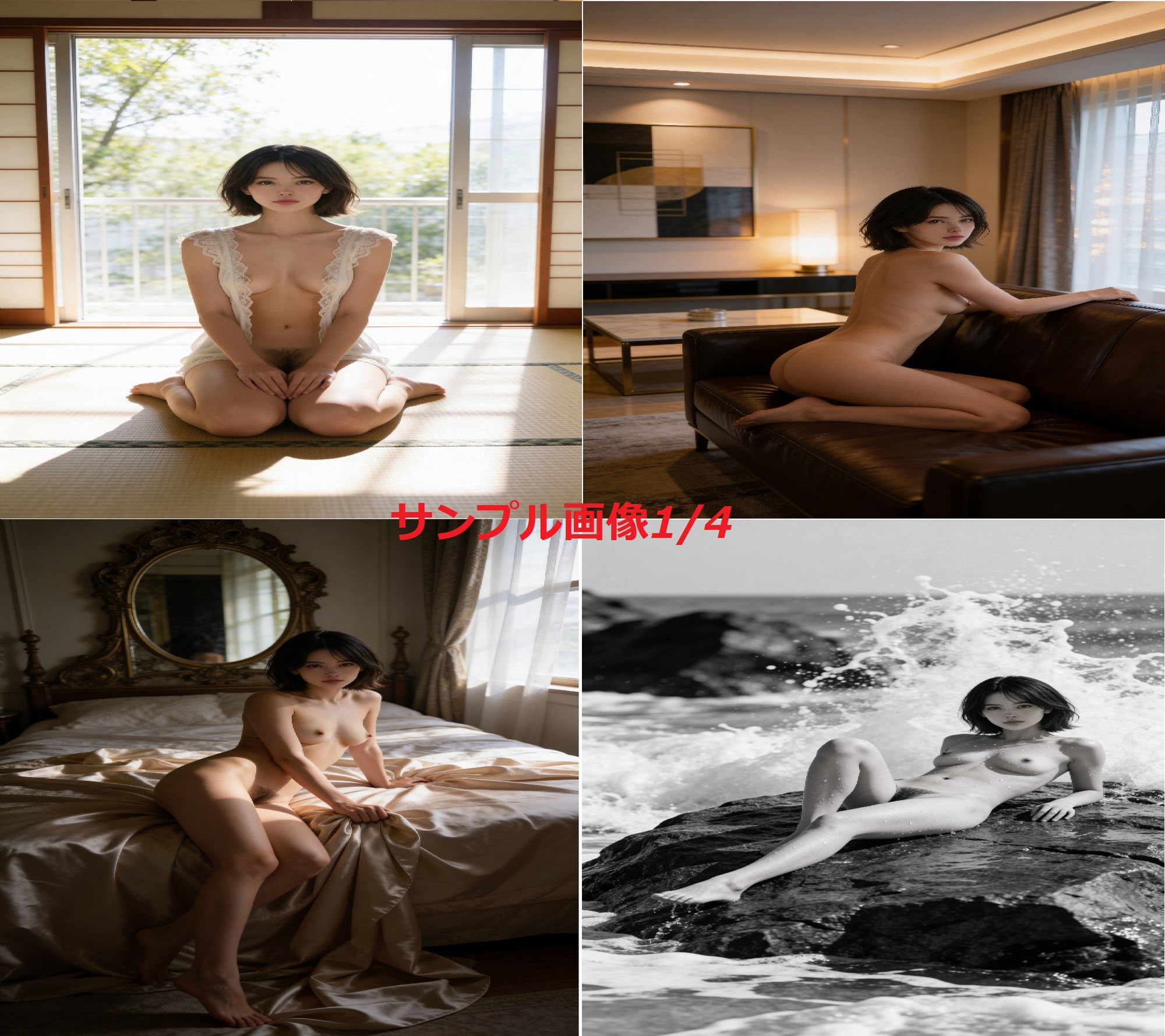 仮想の女神が脱いだら… AI実写風ヌード102枚 - サンプル画像 1