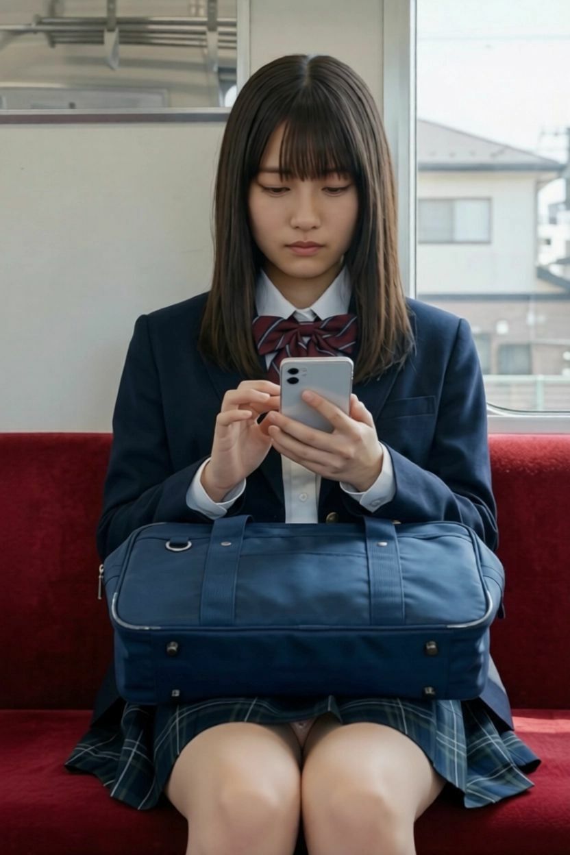 【AI動画】GGC vol.37 電車編14【制服パンチラ】 - サンプル画像 1