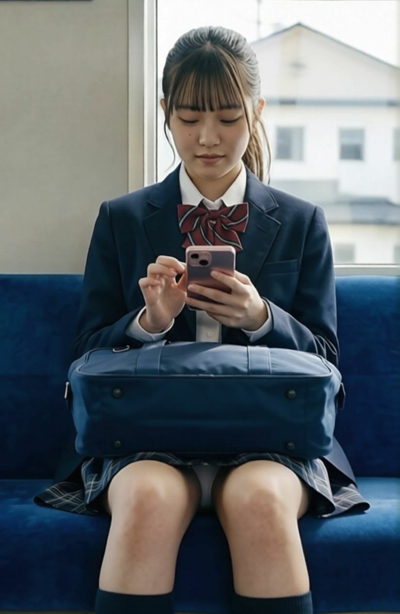 【AI動画】GGC vol.37 電車編14【制服パンチラ】 - サンプル画像 2