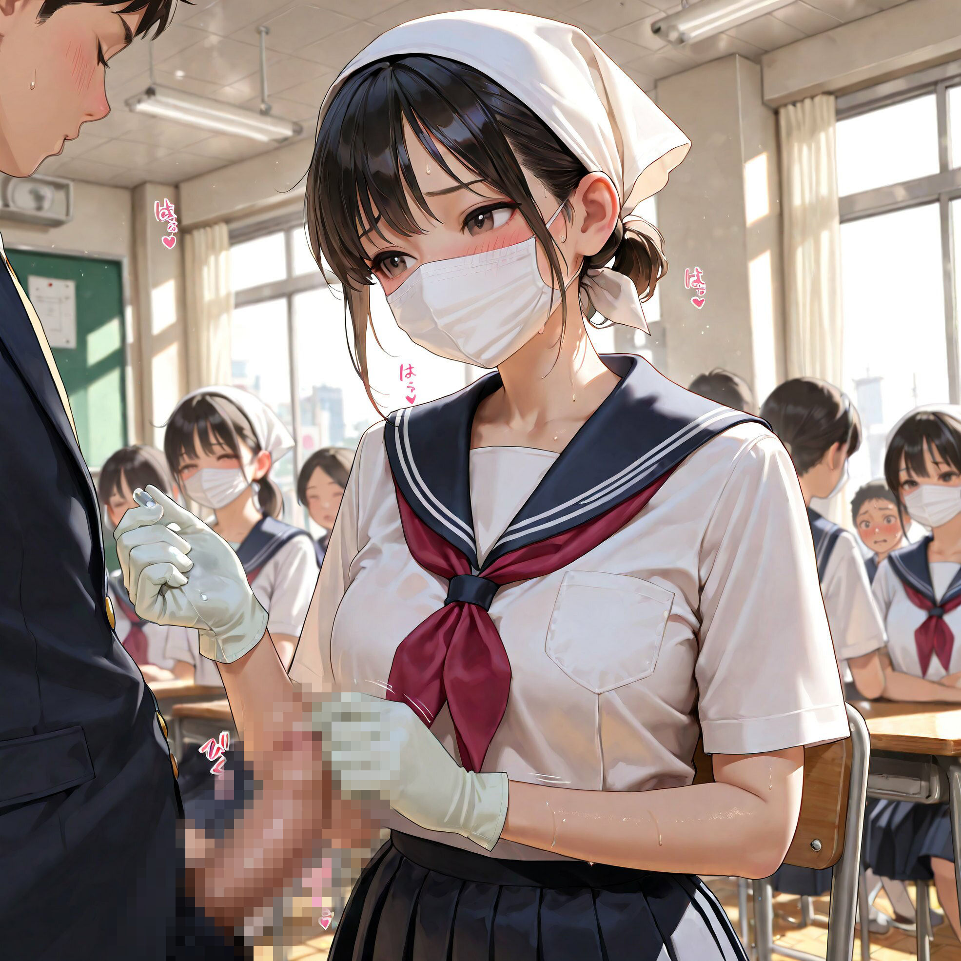 【500枚】お〇んぽ清掃係になったJKたち - サンプル画像 1