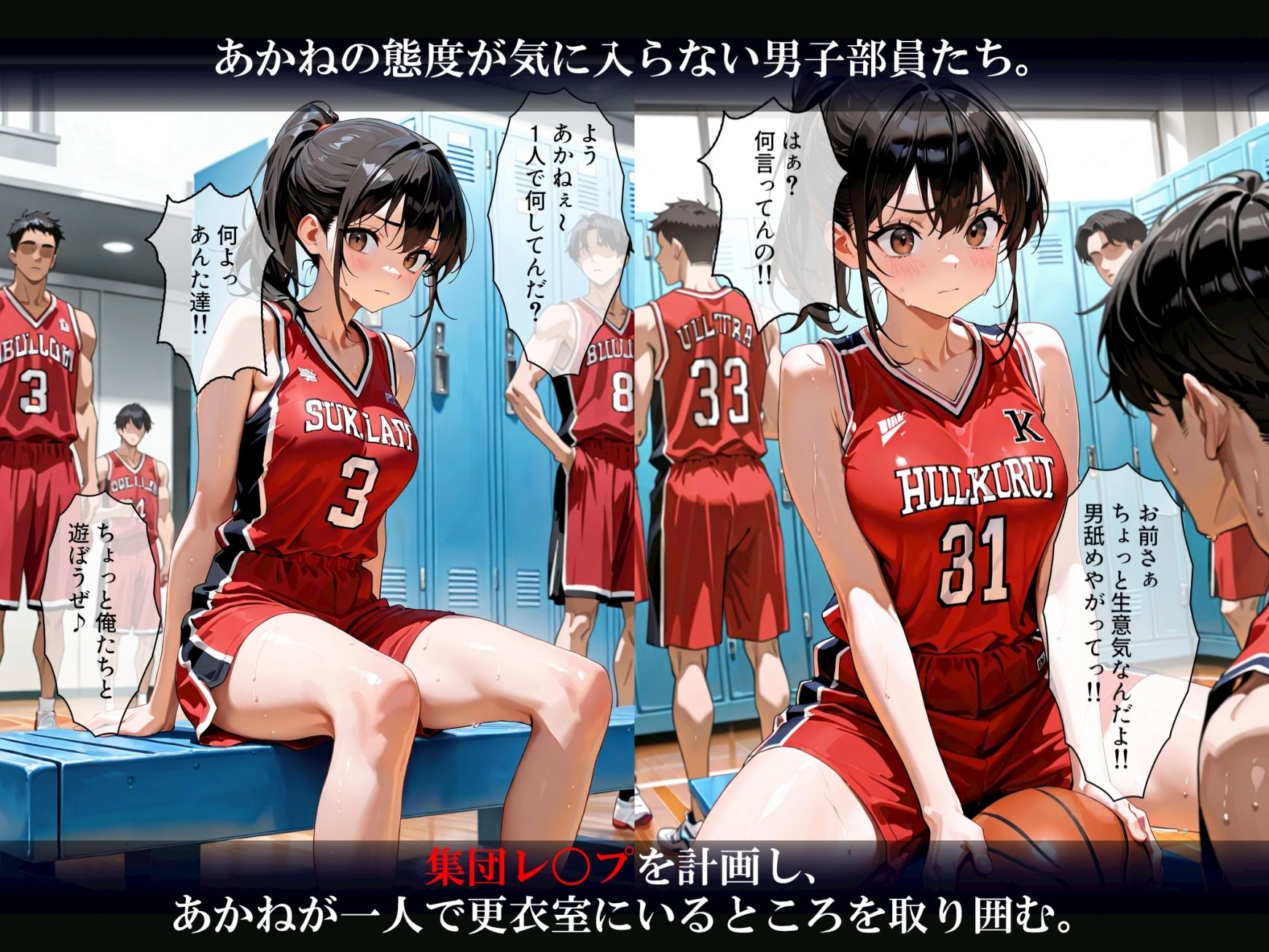 【セリフ付き】生意気女バスエース  プライド崩壊メス堕ち - サンプル画像 2