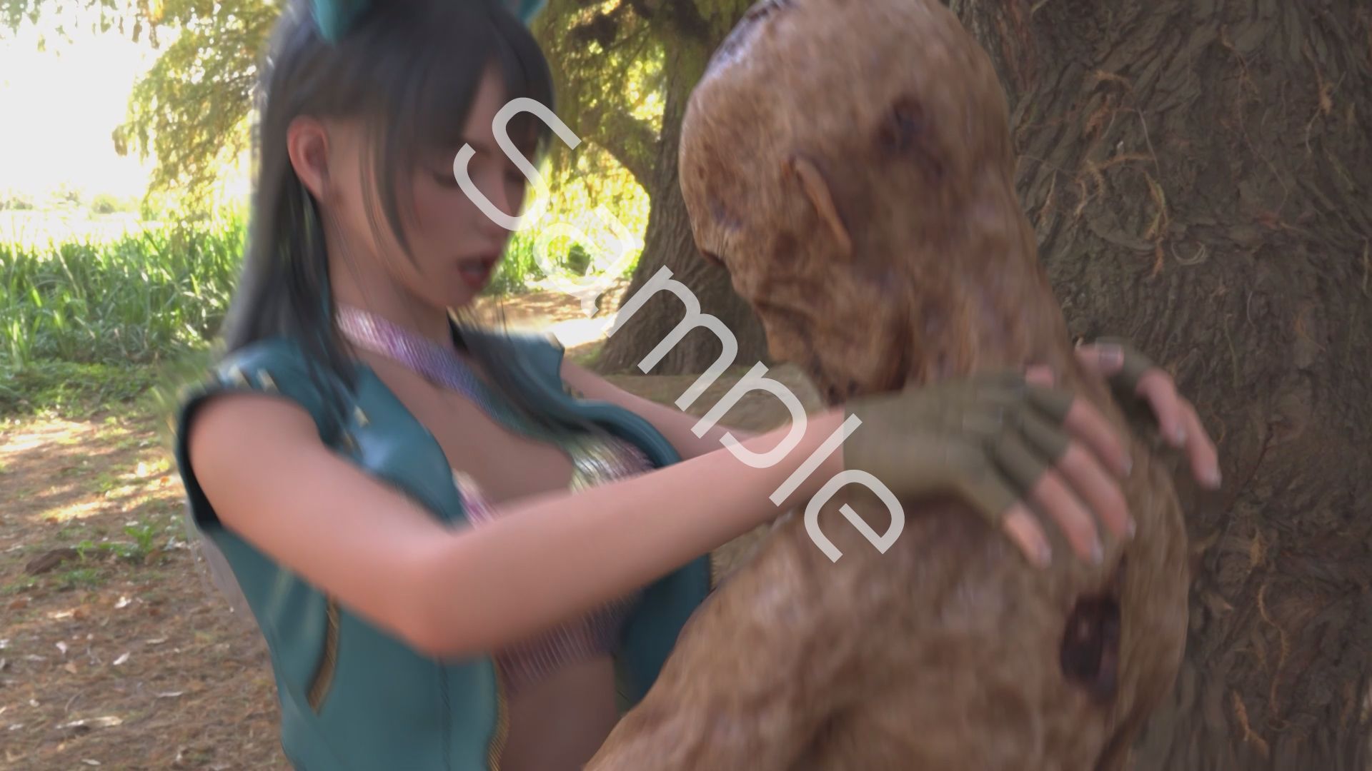 【△100】沙耶が主人公のMMORPG『編隊コレクション:Re』ゲーム動画（Vol.05:ゾンビの集団によるレ○プ被害に遭ってしまう:駅弁ファック） - サンプル画像 4