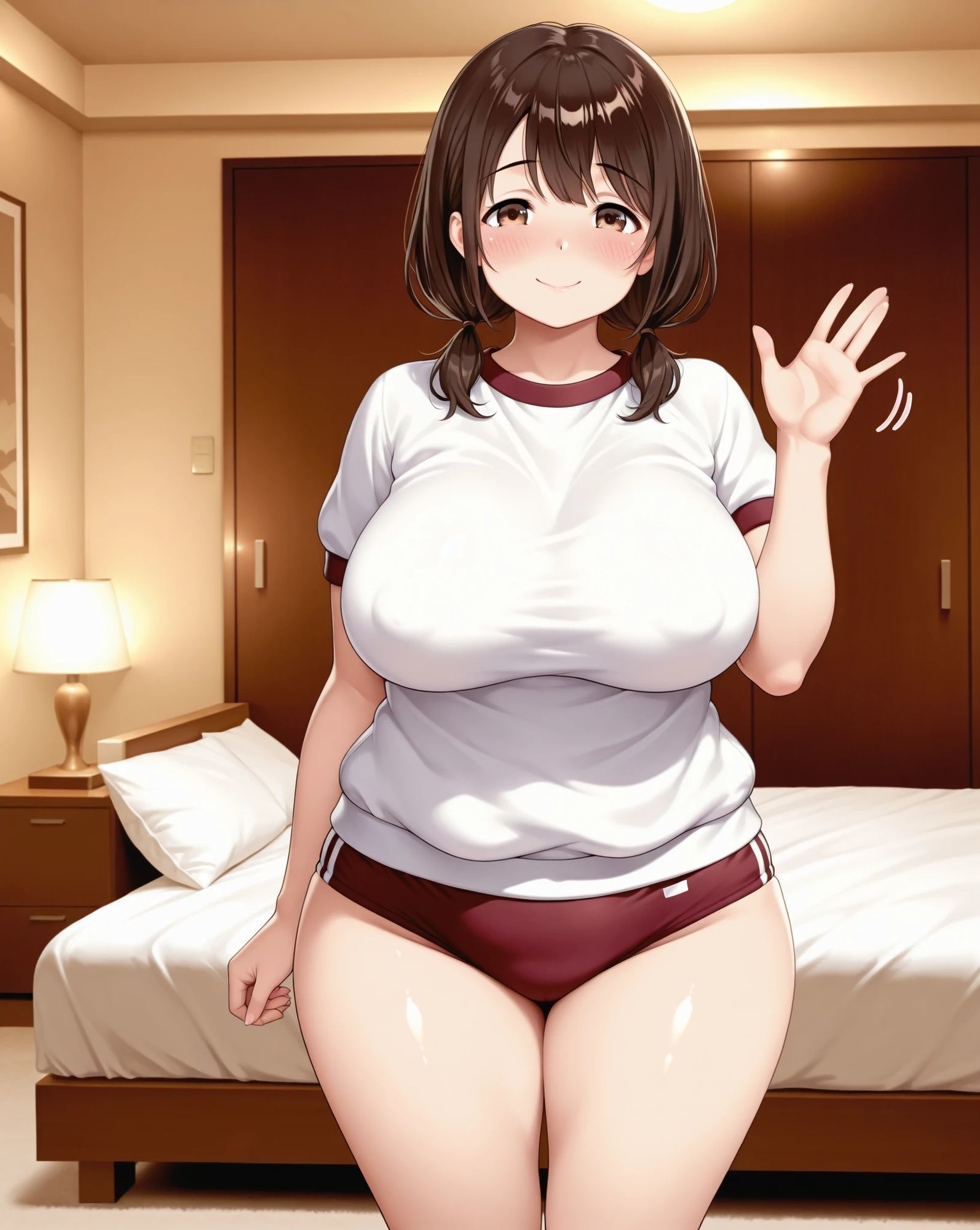 色白爆乳なブルマ美少女 - サンプル画像 1