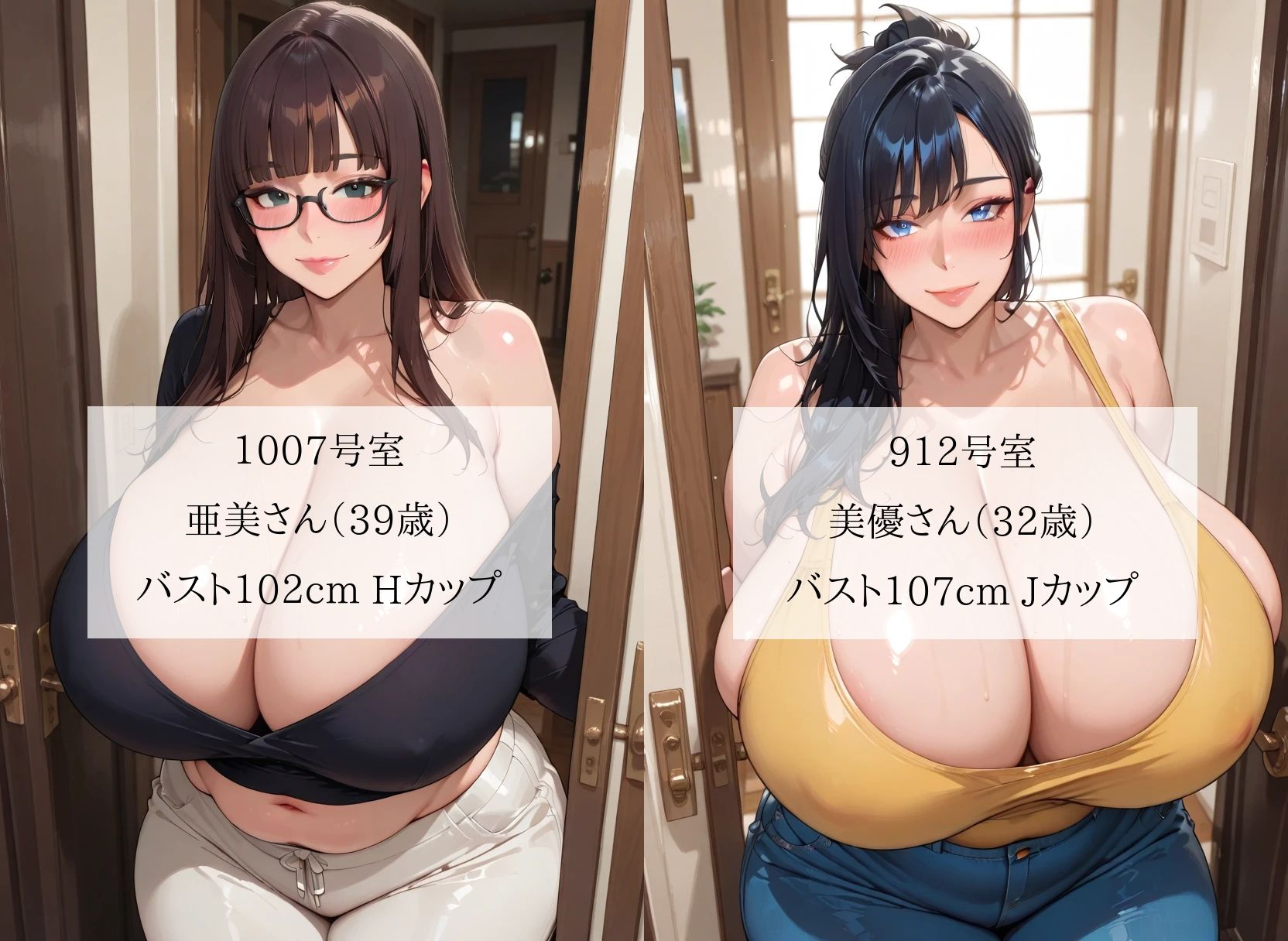 淫獄人妻マンション〜近所のデカ乳むっちり熟女たちに裏アカがバレて毎日搾精される性奴●になりました＜セリフ付CG集＞ - サンプル画像 2